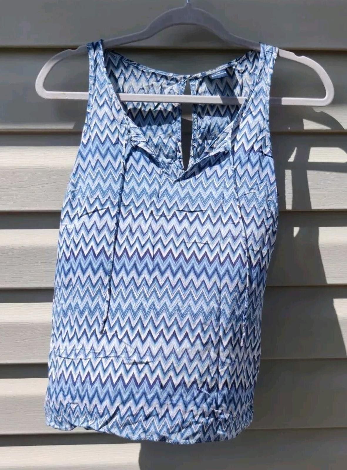 Lucky Brand Lucky Brand Womens Blouse Top Zig Zag Chevron Pattern Sz XS Size XS / US 0-2 / IT 36-38 - 2 Thumbnail