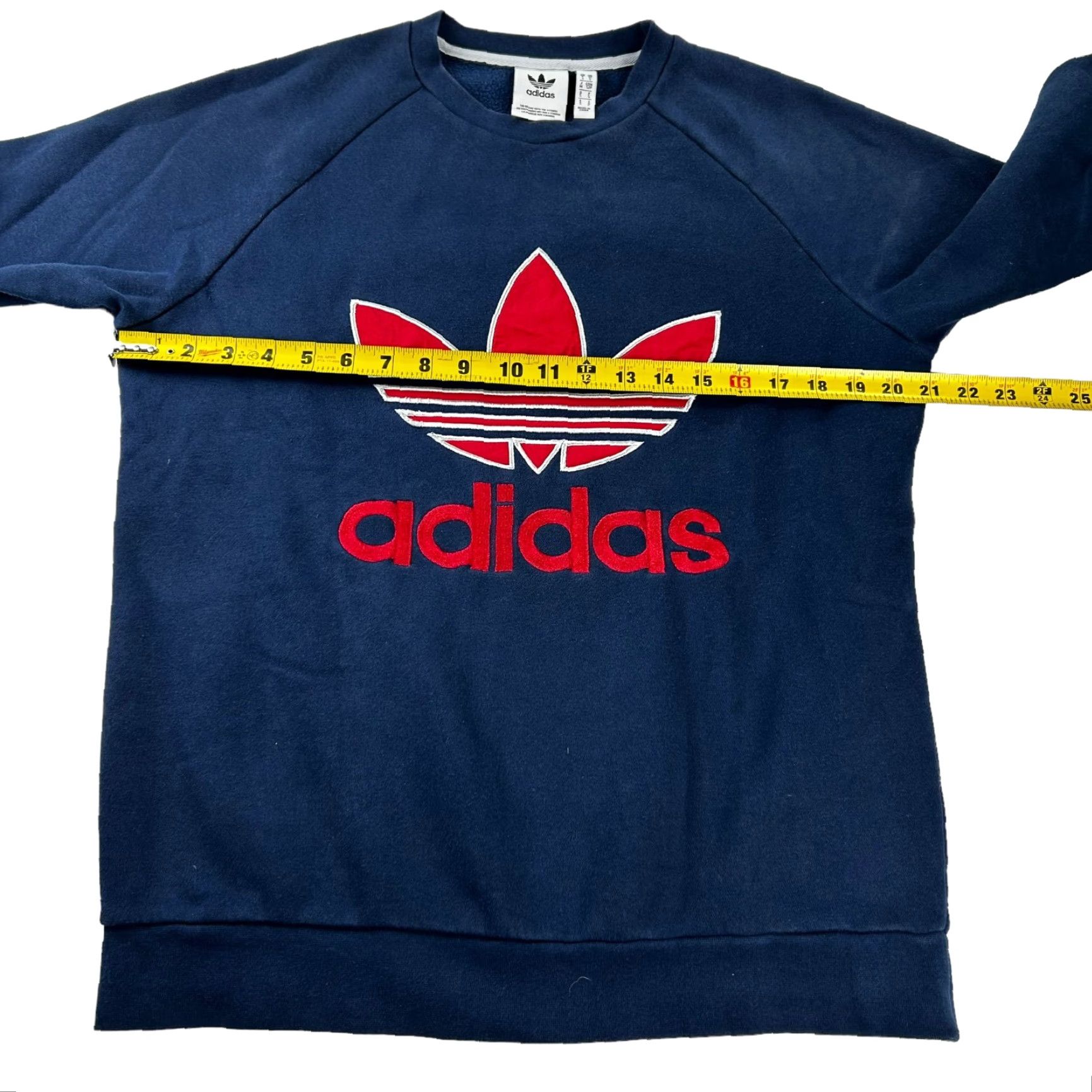 Adidas VINTAGE Adidas Sweatshirt Crew Neck Long Sleeve Fleece Logo Embroidered Trefoil Blue Small Mens Size US S / EU 44-46 / 1 - 6 Thumbnail