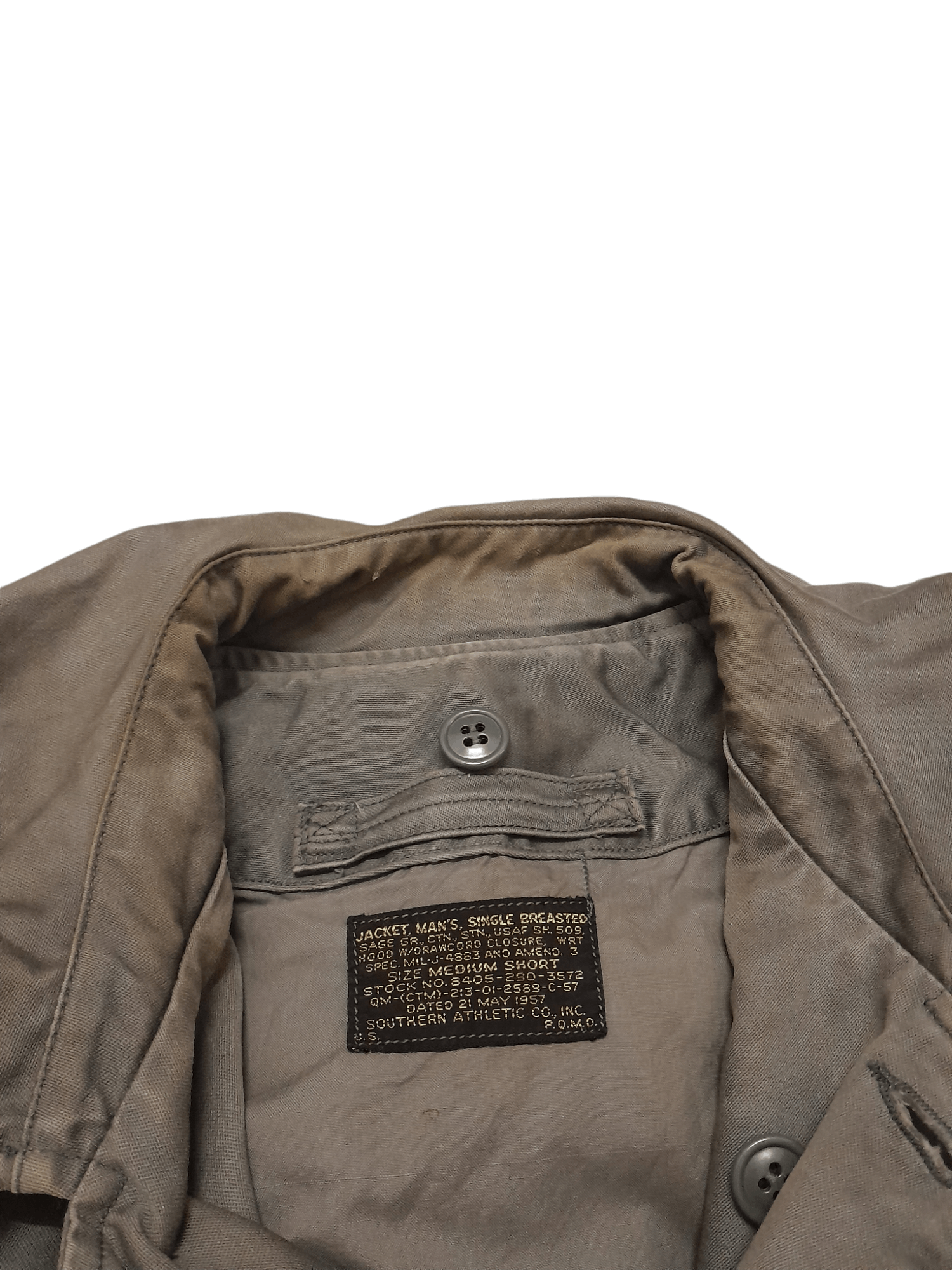 Vintage 1957 WW2 Sage Jacket Man's Single Breasted (S 265) Size US M / EU 48-50 / 2 - 4 Thumbnail