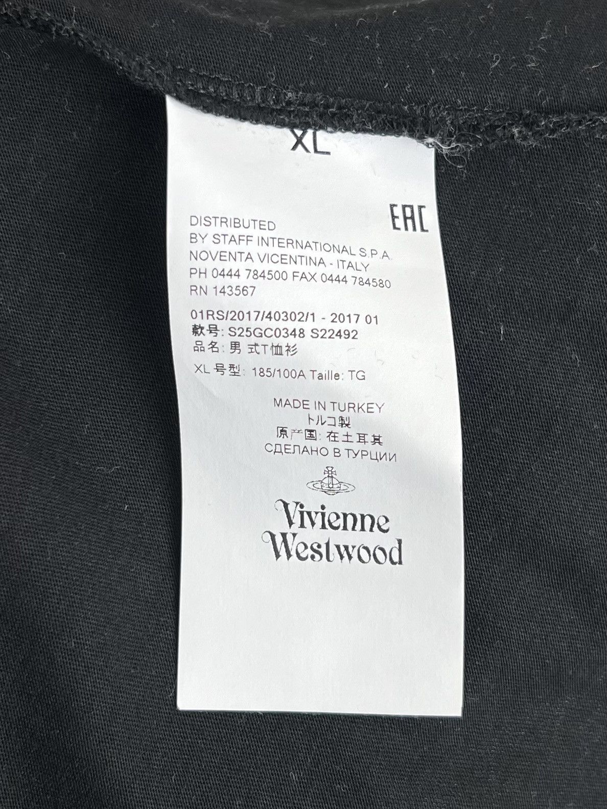 Vivienne Westwood VIVIENNE WESTWOOD T-shirt Cotton Orb Logo Black Men’s Size US XL / EU 56 / 4 - 5 Thumbnail