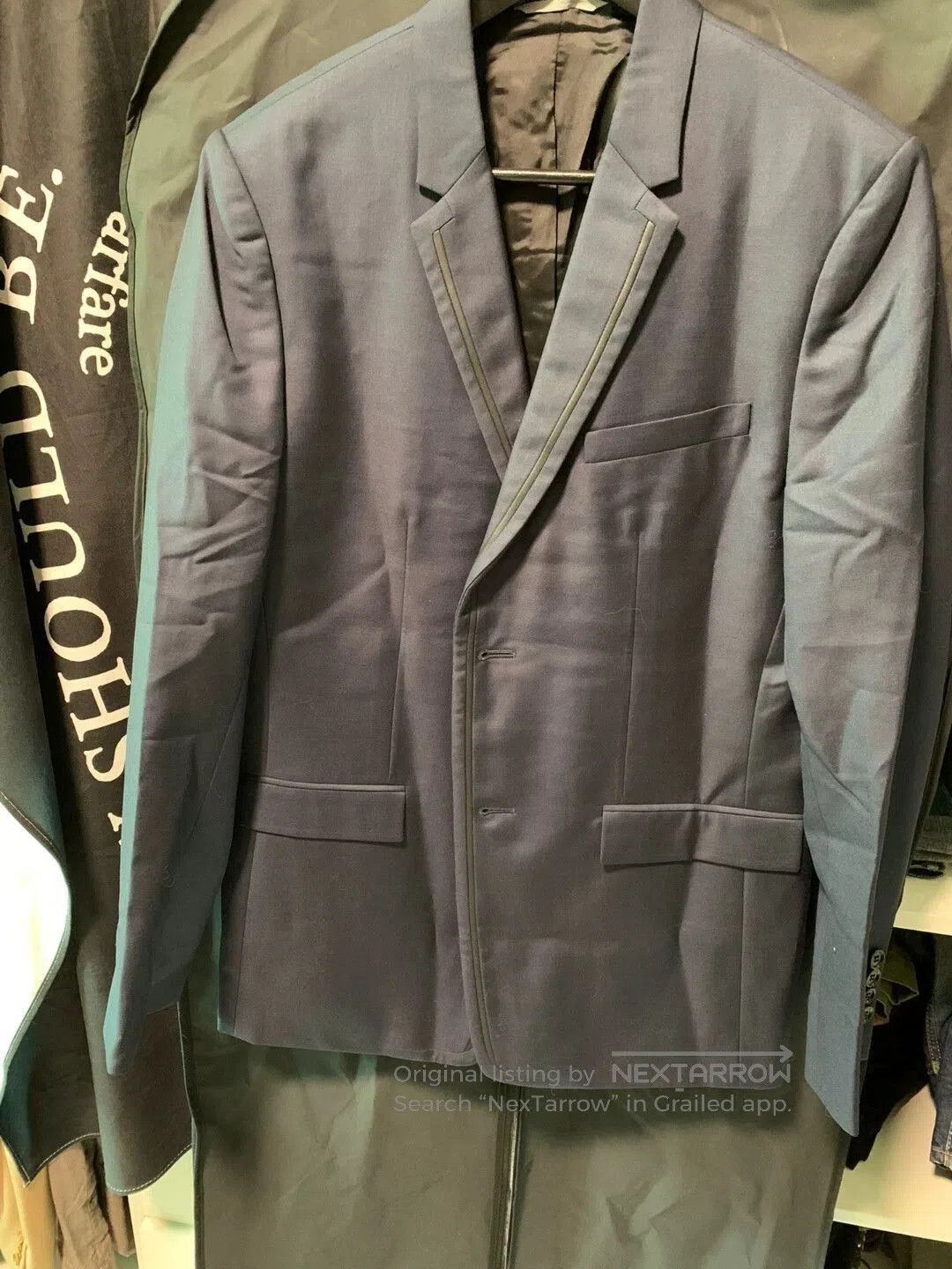 Dior Blue Formal Blazer with Lapel Trim. Size US M / EU 48-50 / 2 - 1 Thumbnail