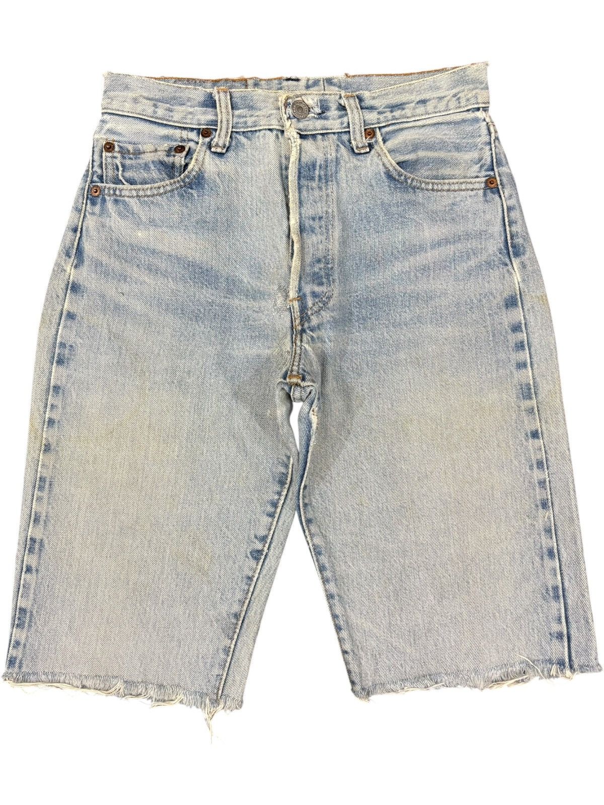 Levi's Vintage 70s Levis 501 Selvedge Distress Jean Shorts Button 6 Size US 27 - 2 Thumbnail