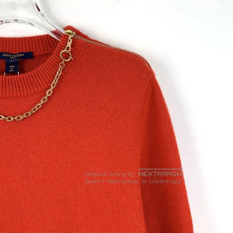 Louis Vuitton Louis Vuitton Red Cashmere Knit Sweater . Size L / US 10 / IT 46 - 3 Thumbnail