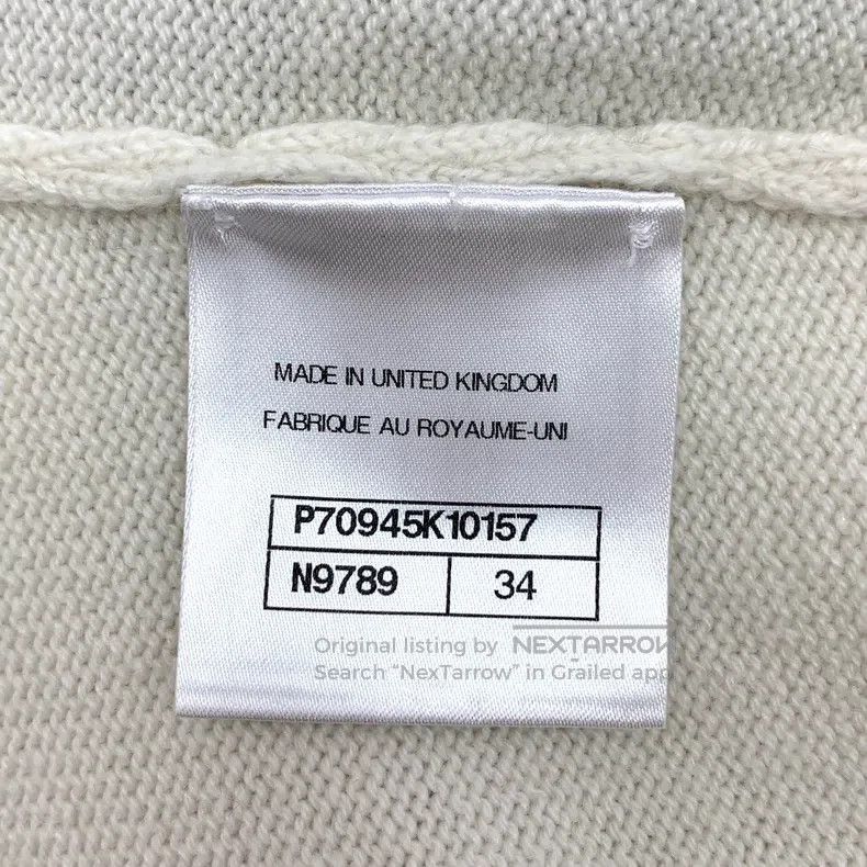 Chanel Chanel White arm wings cashmere V-neck single-breasted lon Size XXS / US 00 / IT 34 - 6 Thumbnail
