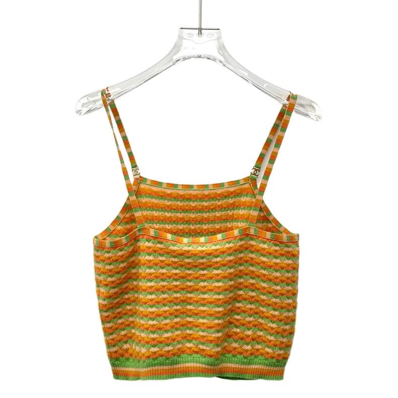 Chanel Chanel 24A color-blocked striped cashmere knitted suspende Size XXS / US 00 / IT 34 - 2 Thumbnail