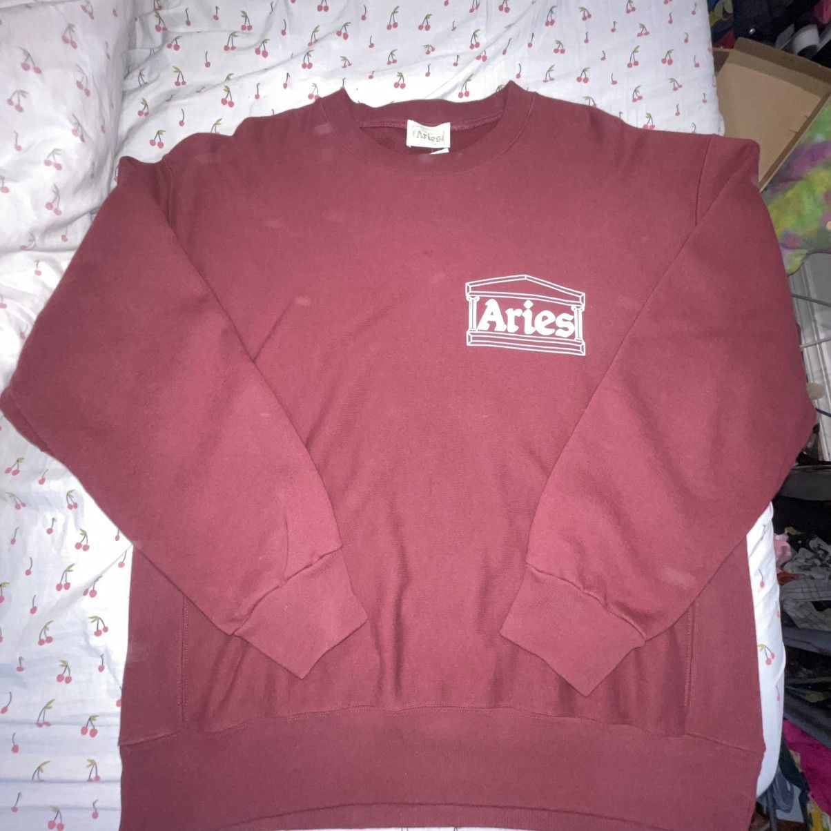 Aries Aries Sz Large Used Maroon Crewneck Size US L / EU 52-54 / 3 - 2 Thumbnail