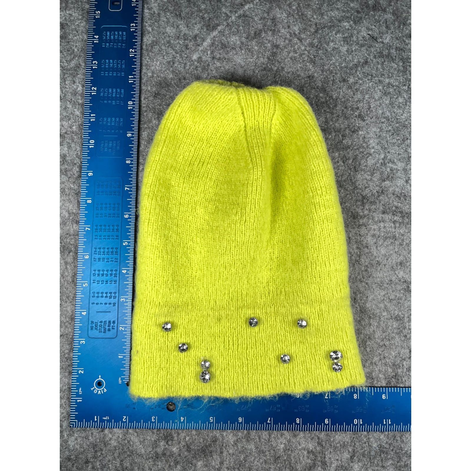 Vintage A New Day Hat Women One Size Neon Green Knit Jewel Embellished Poly NEW Size ONE SIZE - 5 Thumbnail