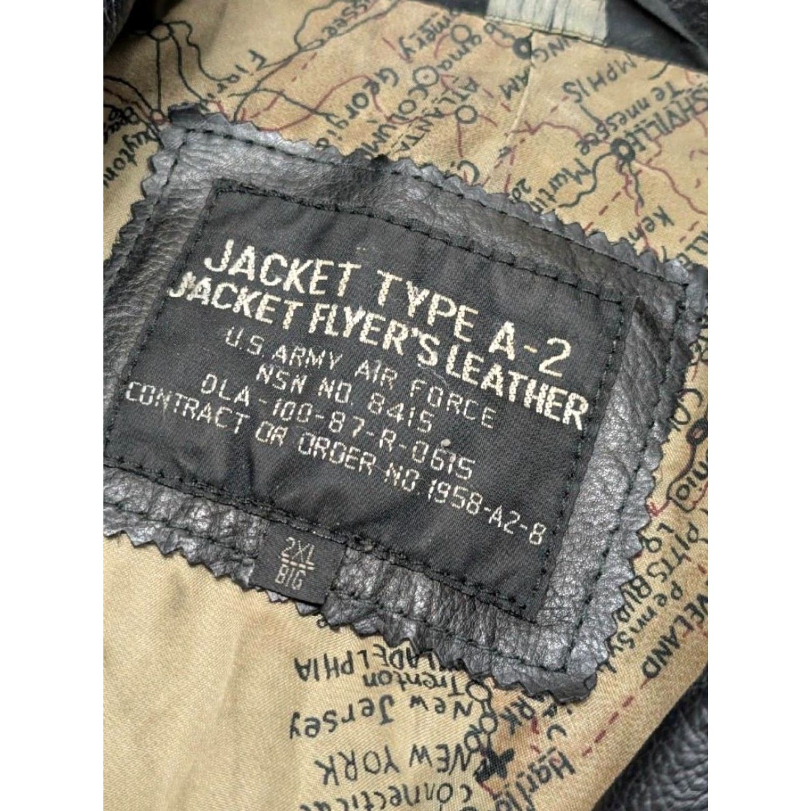 Vintage VINTAGE USAF Bomber Jacket Black Leather Cowhide Big 3X LOOSE FIT Mens Jacket Zip 28.5" Chest 26" Arm 28.5" Length 2XB 2XL Army USAF Size US XXL / EU 58 / 5 - 3 Thumbnail