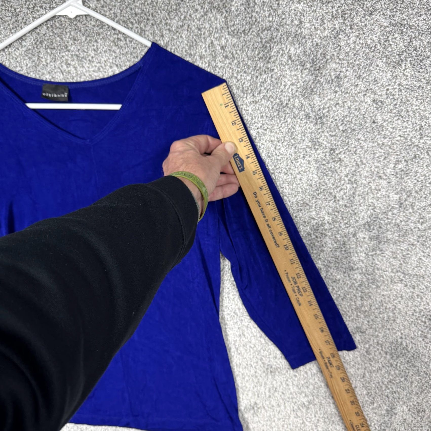 Vintage VINTAGE Citiknits Top Blouse 3/4 Sleeve V-Neck Royal Blue Womens S Size S / US 4 / IT 40 - 3 Thumbnail