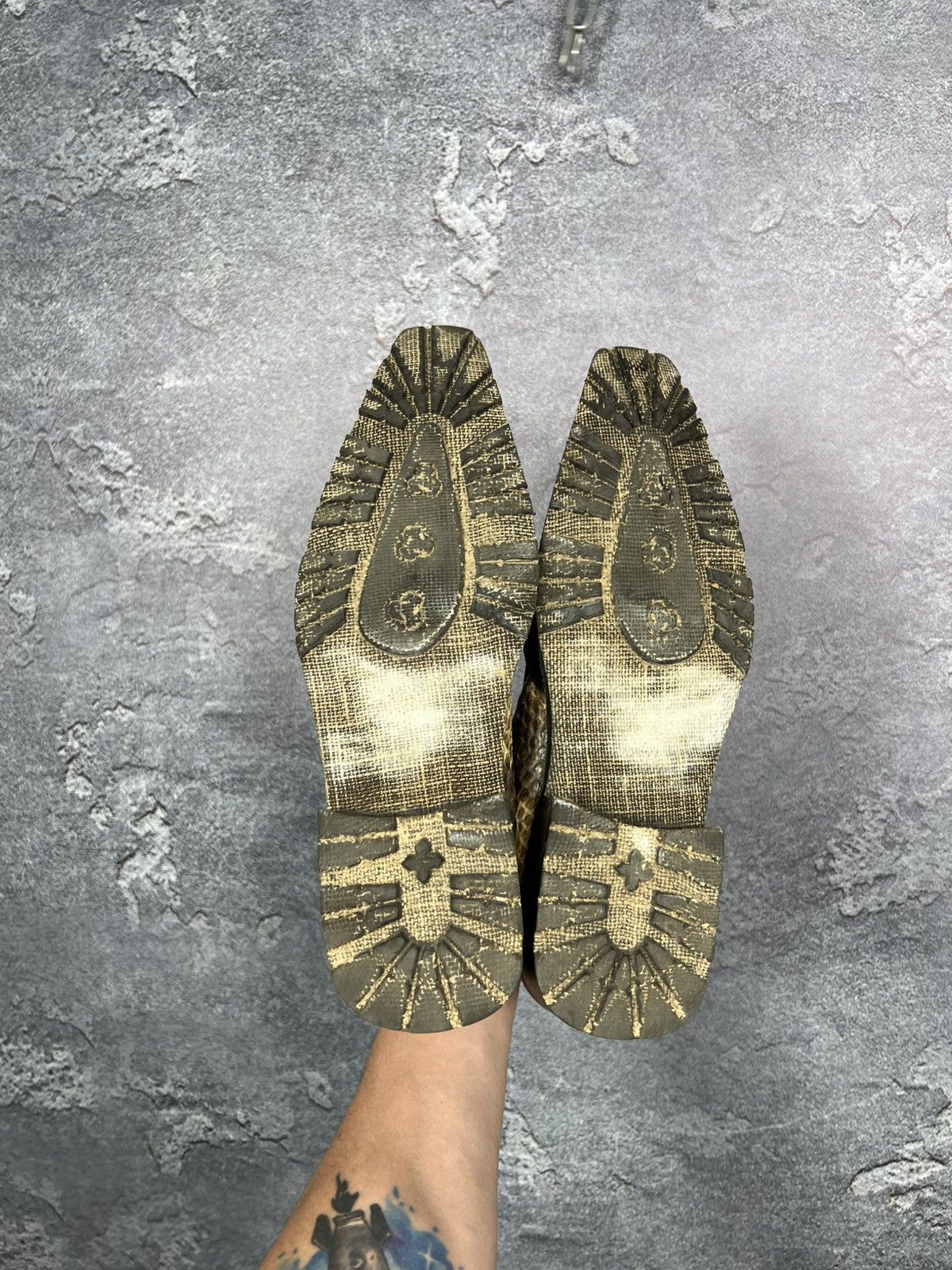 Leather × Vintage Vintage Handcrafted Genuine Python Leather Shoes Size US 9 / EU 42 - 13 Thumbnail