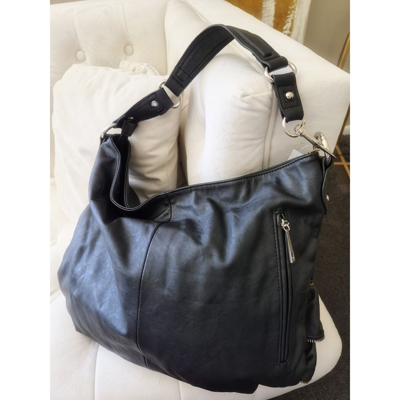Black Rivet Black Rivet Leather Vintage Black Bag Size ONE SIZE - 5 Thumbnail