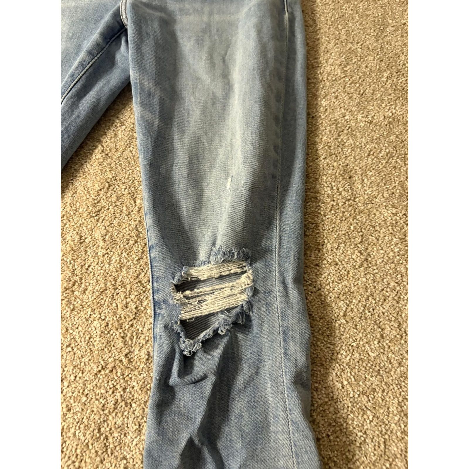 Abercrombie & Fitch Abercrombie & Fitch Skinny Jeans Womens 25 High Rise Distressed 5-Pocket Denim Frayed Ankles 25x25.5 Blue Size 42" / US 20 - 4 Thumbnail