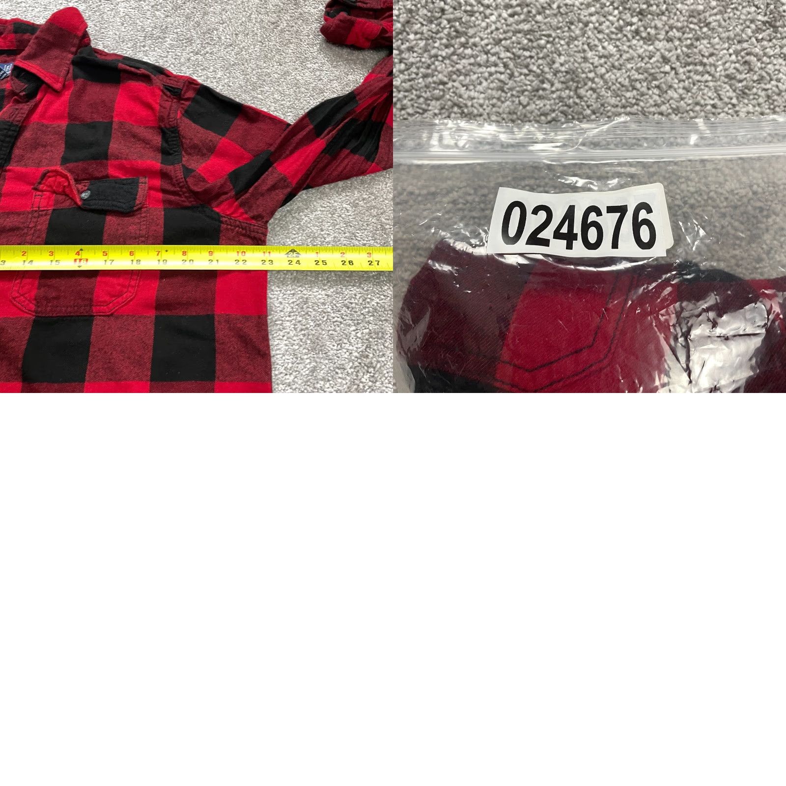George George Flannel Shirt Mens Large Red Black Plaid Long Sleeve Cotton Casual Top Size US L / EU 52-54 / 3 - 8 Thumbnail