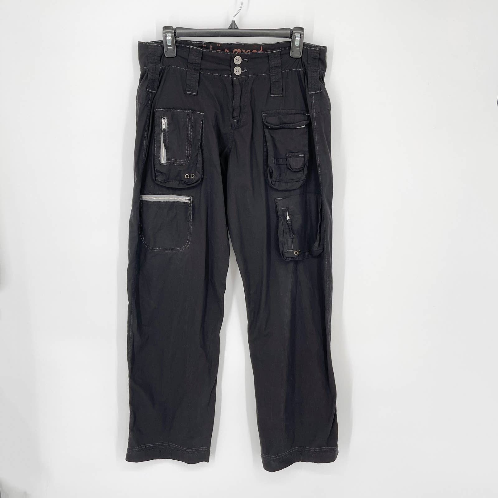 Johnny Was Pete & Greta By Johnny Was Y2K Cargo Pants NEW 8 Black | Grailed