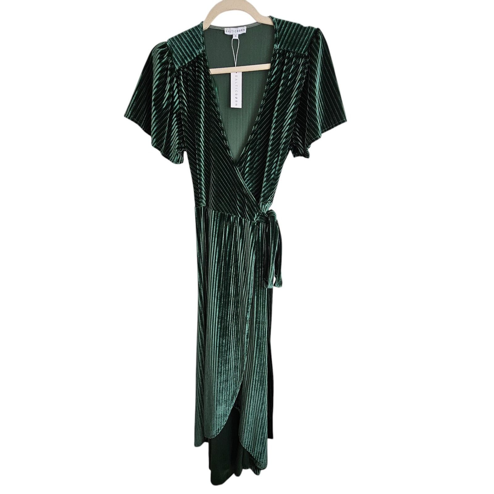 Born Baltic Born Womens Andi Ribbed Velvet Wrap Dress Maxi Sz S Size S / US 4 / IT 40 - 2 Thumbnail