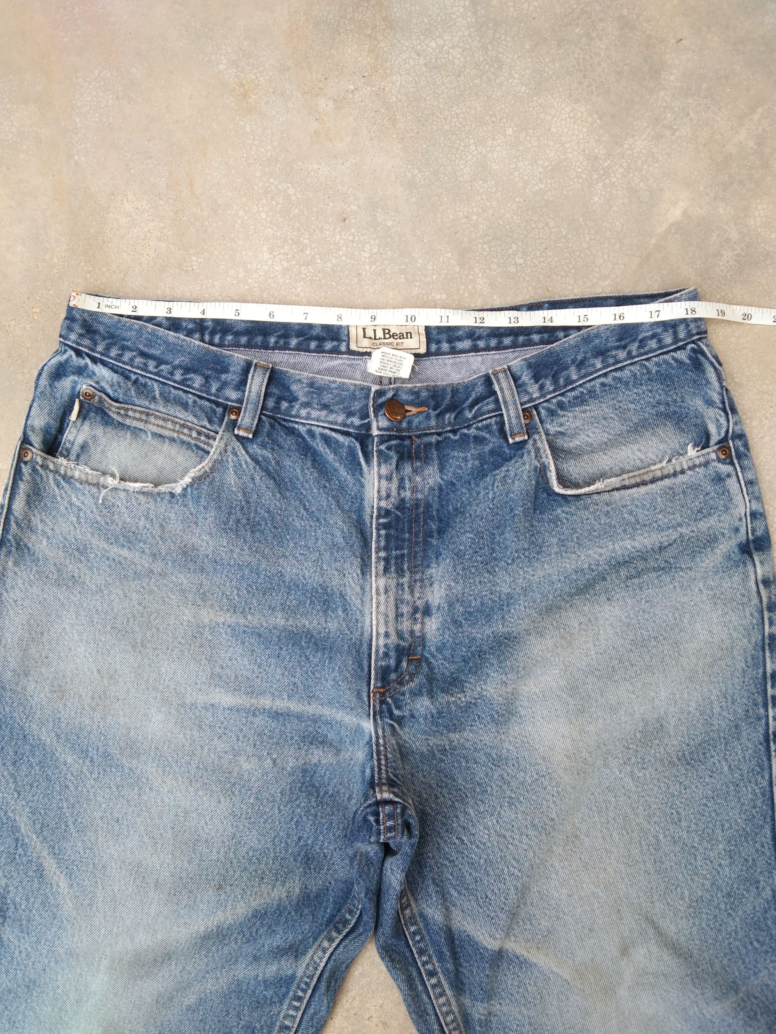 Japanese Brand × L.L. Bean × Vintage Vintage L.L Bean Released Hem Distressed Jeans 36x29.5 Size US 36 / EU 52 - 5 Thumbnail
