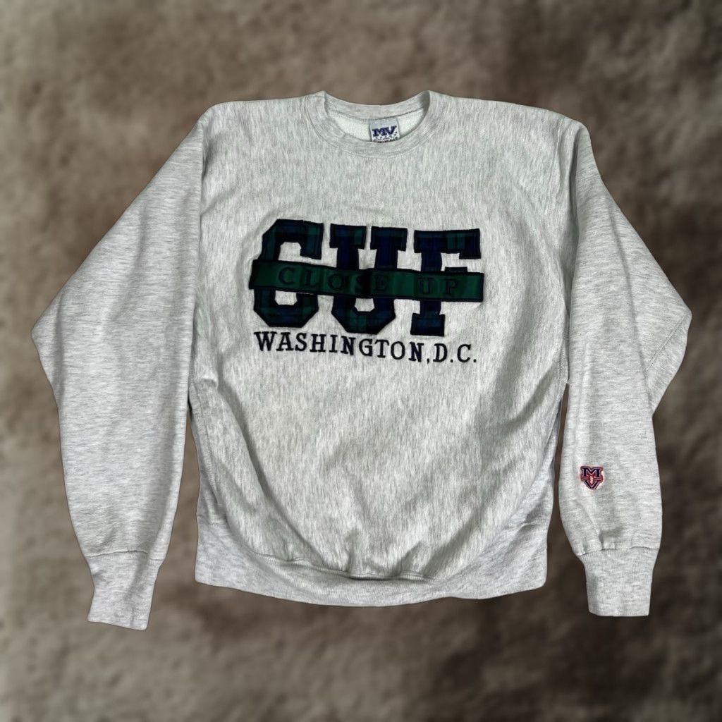 Vintage VINTAGE MV Sport Close Up Washington DC Sweatshirt Crewneck Sweatshirt XL Men Gray 90s USA City Pullover Long Sleeve Regular USA 90s Size US XL / EU 56 / 4 - 1 Thumbnail
