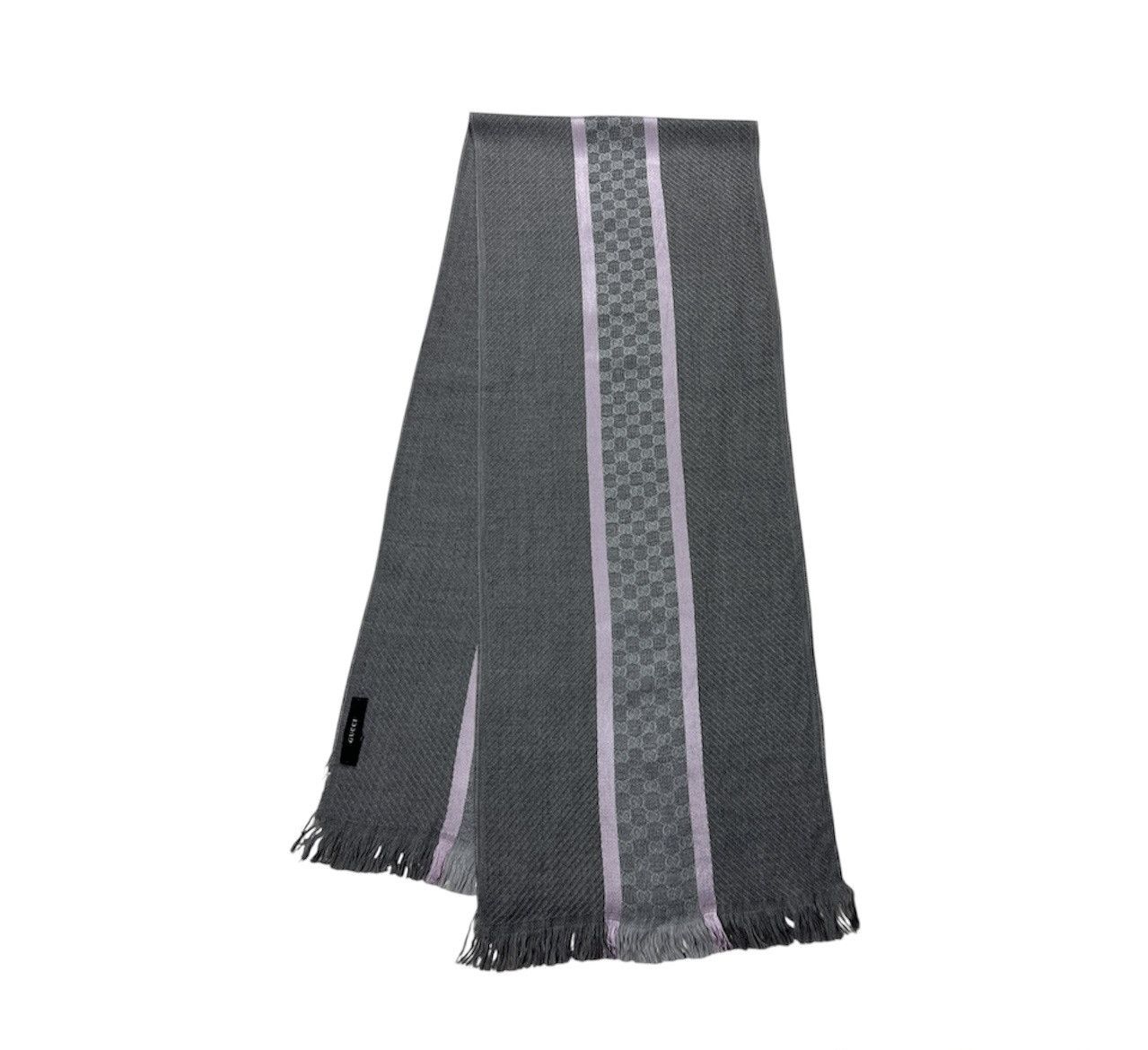 Gucci Gucci Tom Ford wool silk muffler scarf monogram stripe logo Size ONE SIZE - 2 Thumbnail
