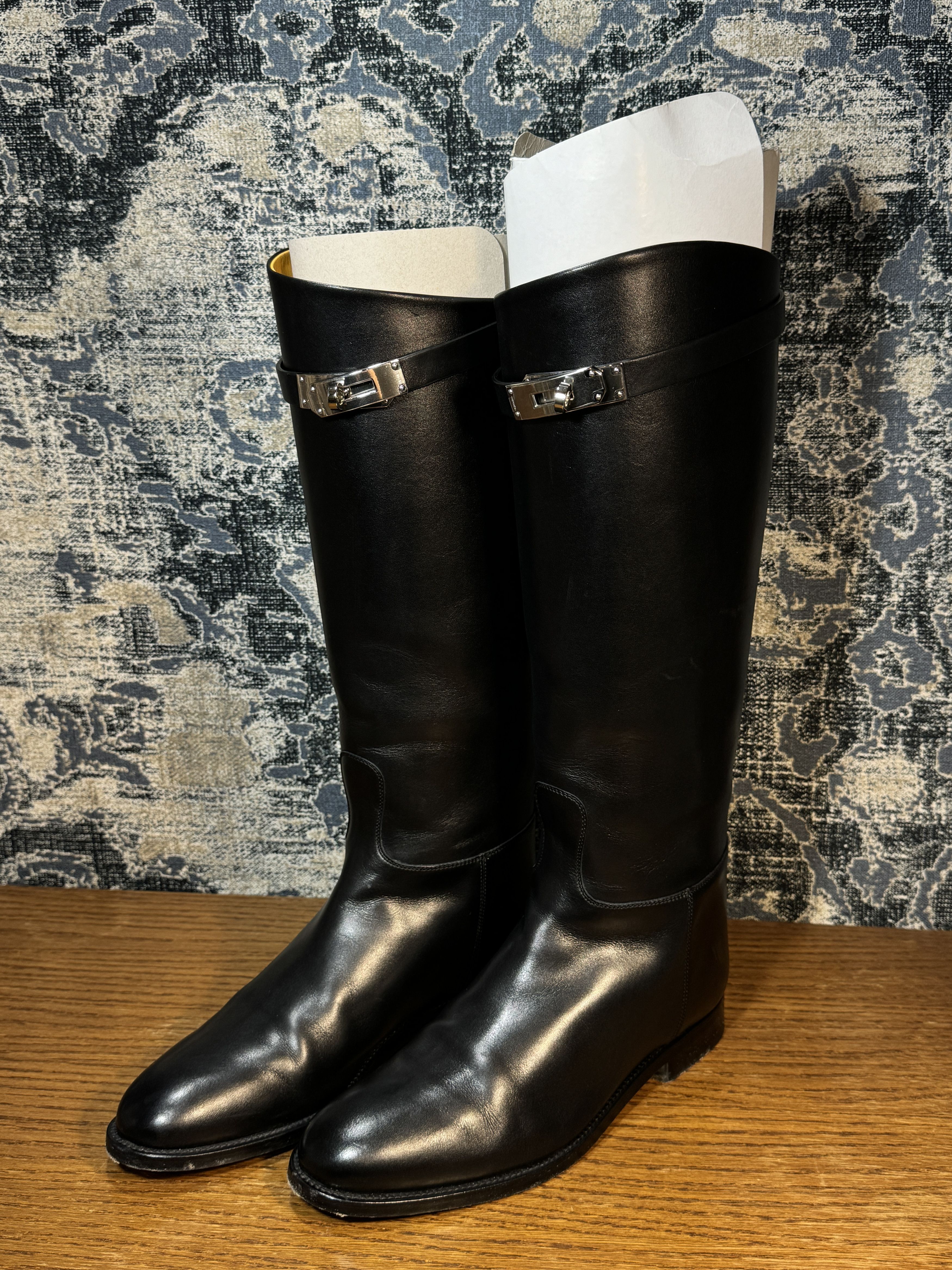 Hermès Jumping boots black box calf leather
