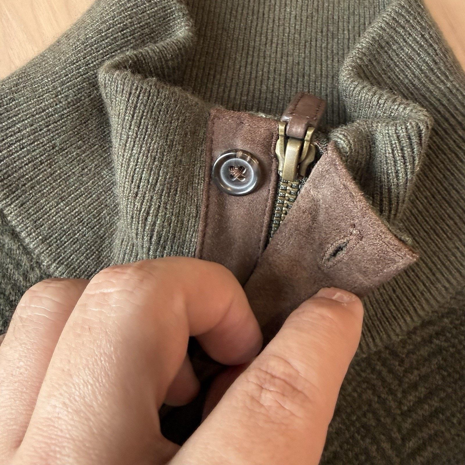 Polo Ralph Lauren Polo Ralph Lauren 1/4 Zip Sweater XL Green Wool Herringbone Size US XL / EU 56 / 4 - 7 Thumbnail