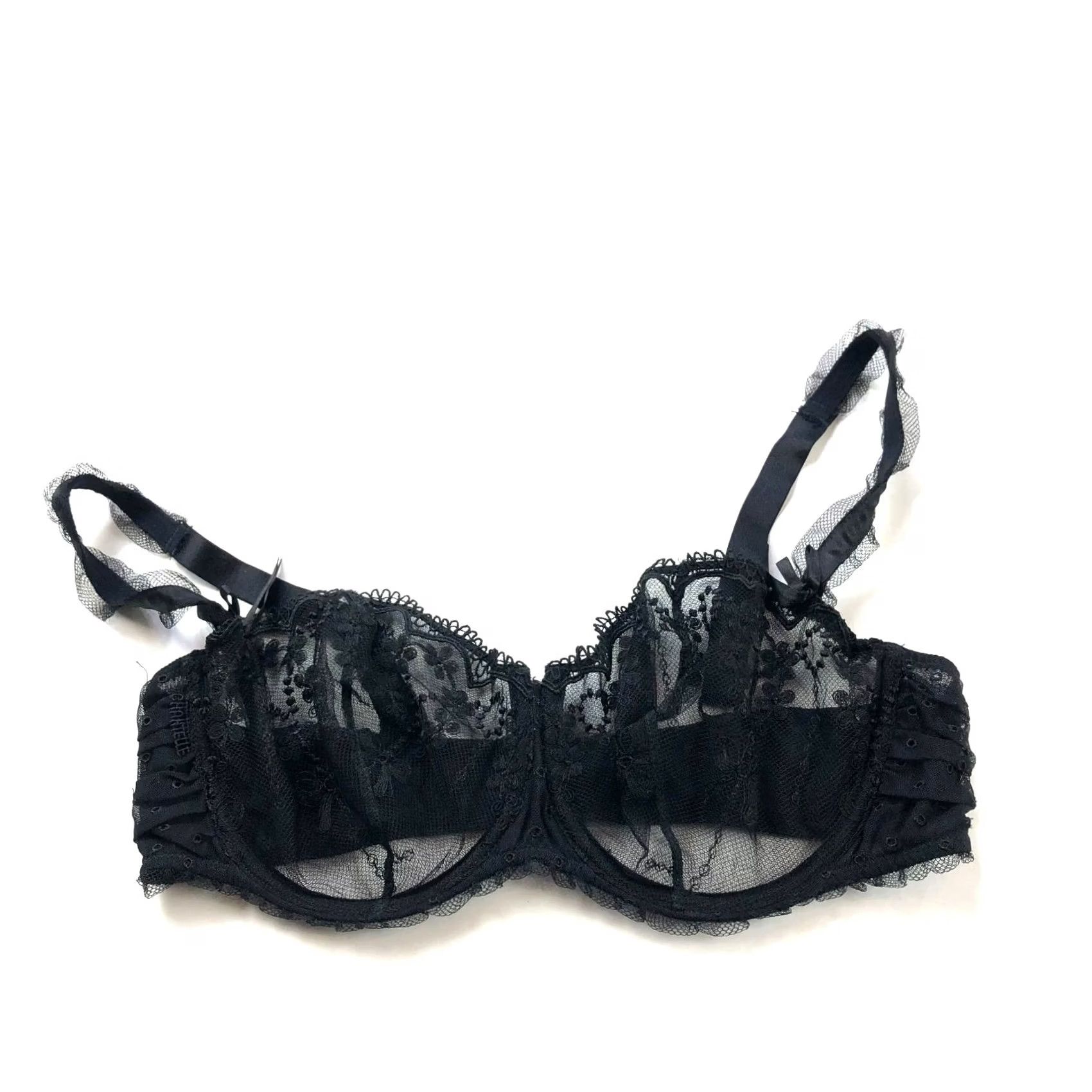 Vintage Chantelle Bra / 28 Band DD Cup Unlined Lace Black / Underwire / Regular / Women’s / 4.26 Rating Size ONE SIZE - 2 Thumbnail