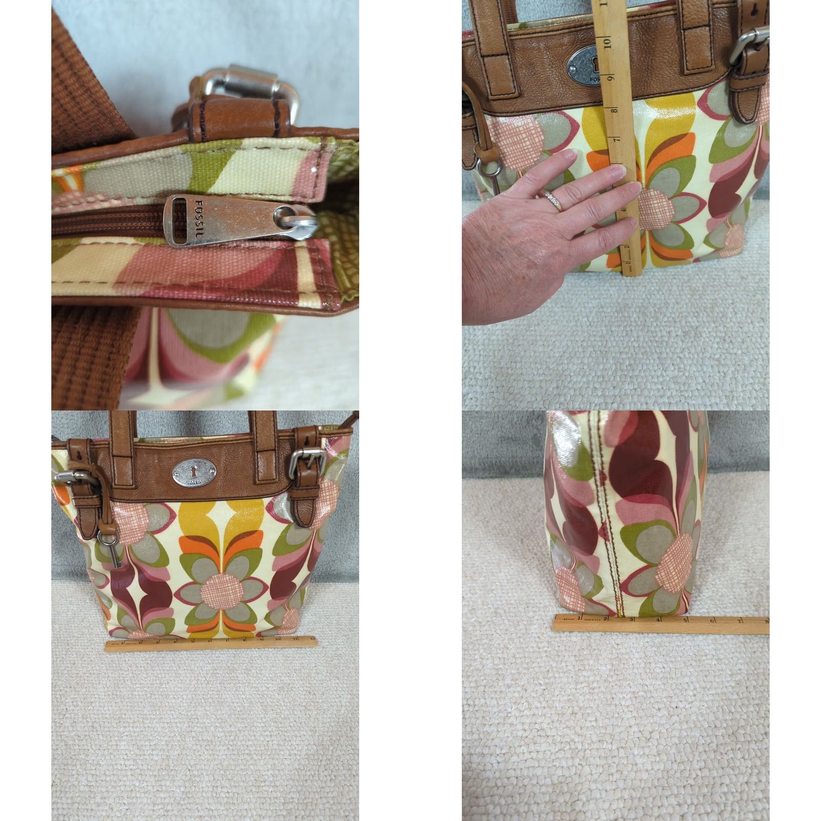 Fossil Fossil Key Per Tote Bag Coated Canvas Multicolor Floral Leather Straps Zip Lined Large Women Boho Hippie Style Digital Notions Size L / US 10 / IT 46 - 8 Thumbnail