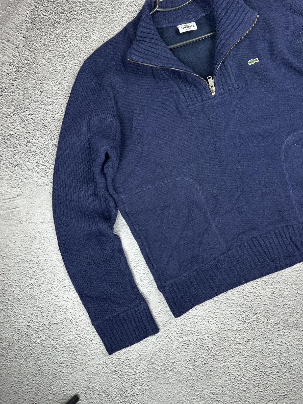 Lacoste Vintage Lacoste 1/4 Zip Wool Hoodie Knitwear Sweater Y2K Size US L / EU 52-54 / 3 - 3 Thumbnail
