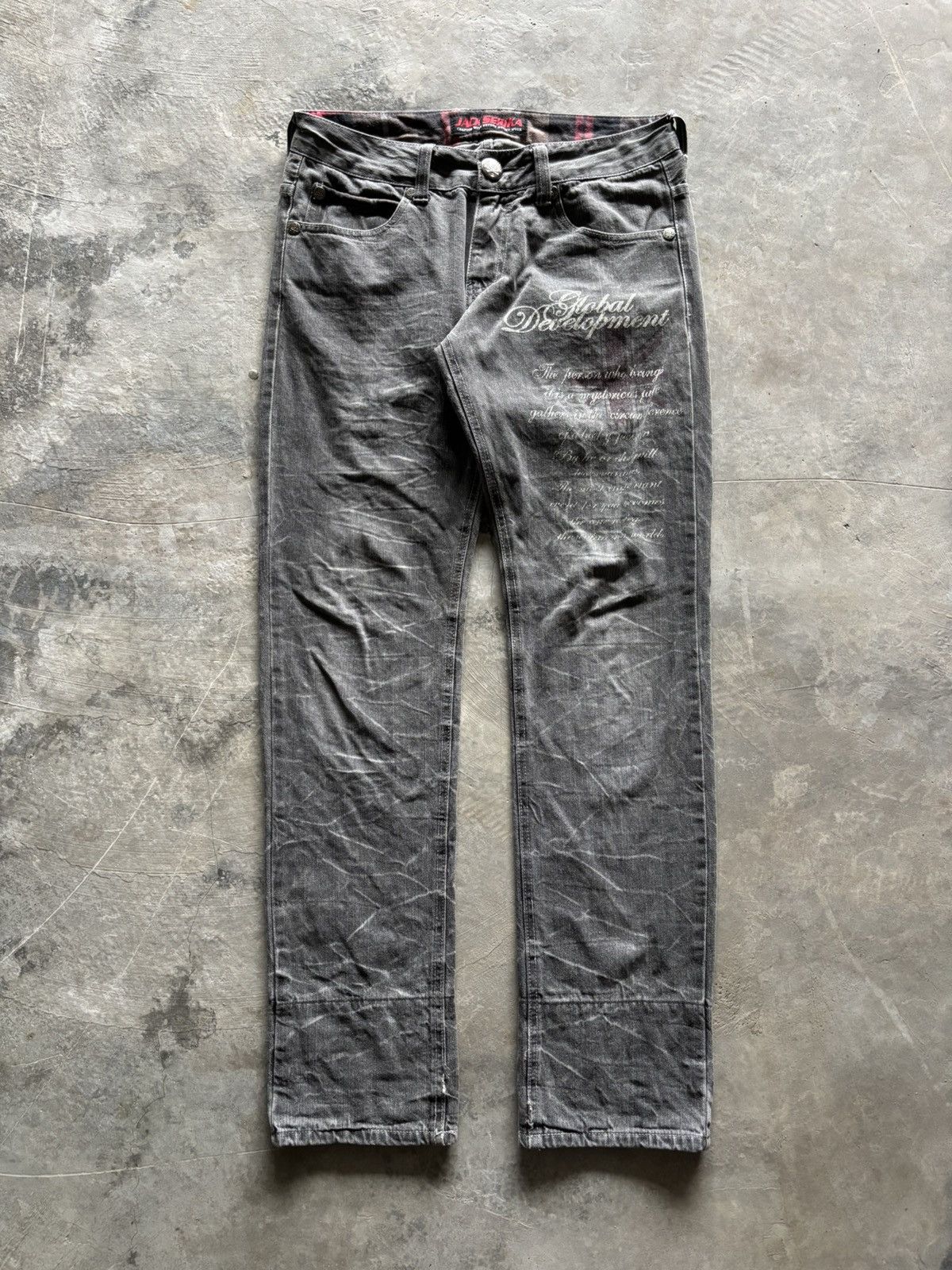 If Six Was Nine JACK SERIKA poem union jack japanese punk whiskered wash Size US 30 / EU 46 - 1 Thumbnail