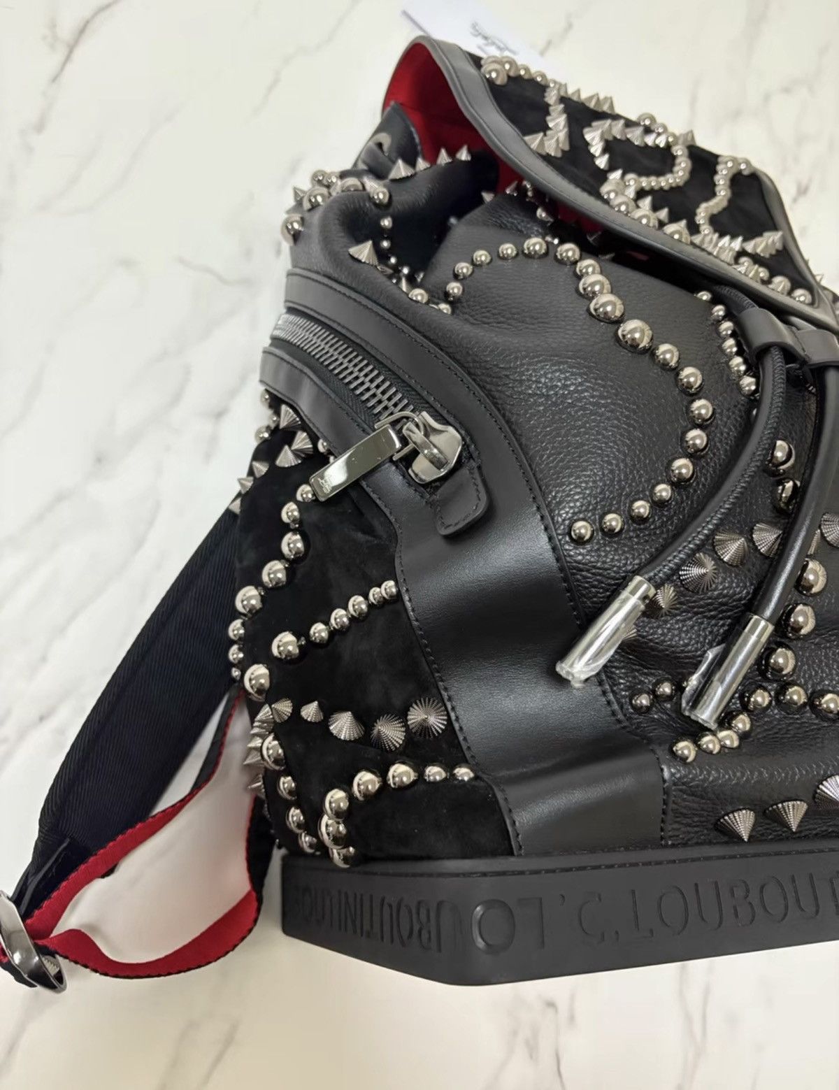 Christian Louboutin Christian Louboutin Black Studded Backpack Size ONE SIZE - 5 Thumbnail