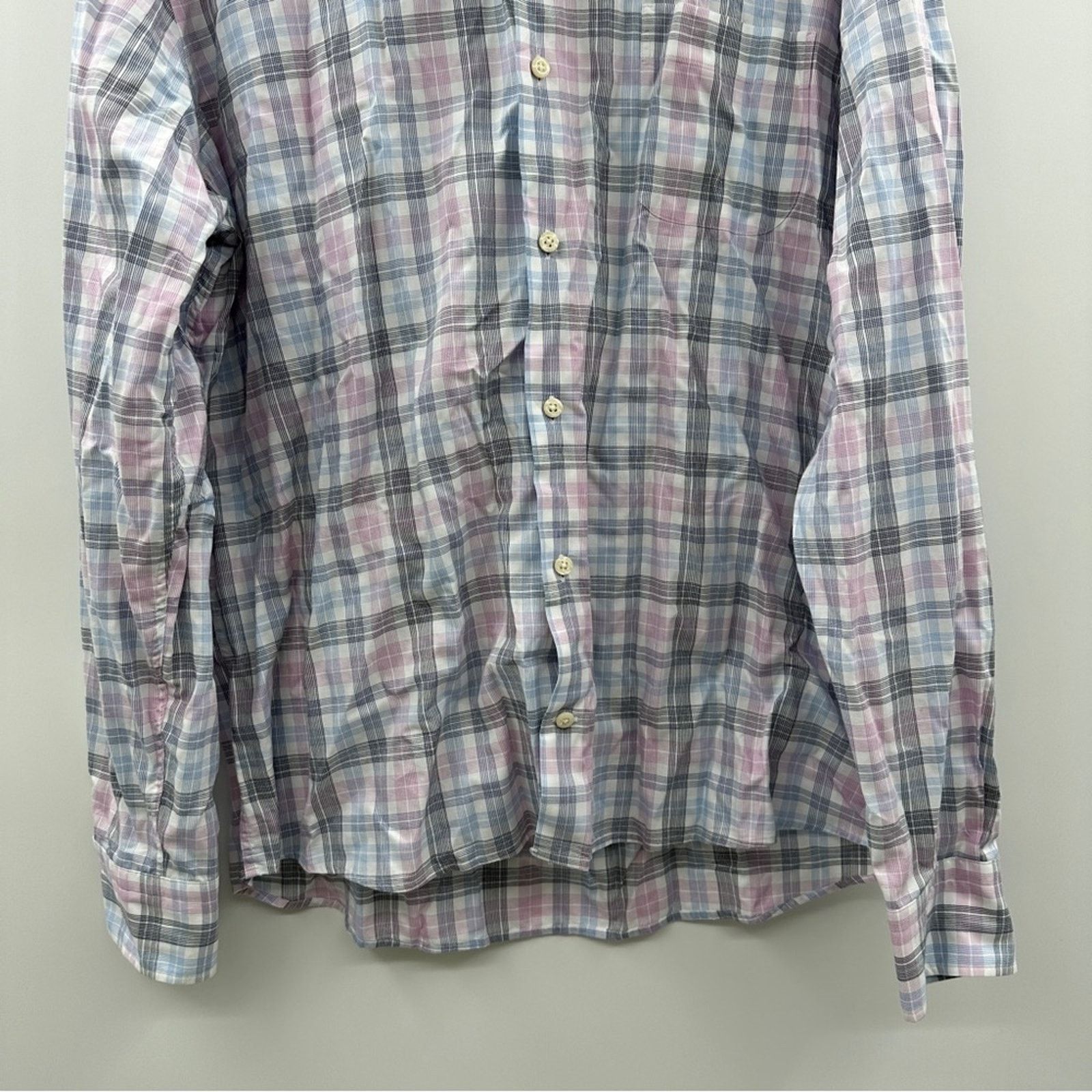 Peter Millar Peter Millar White, Blue & Pink Plaid Button Down Shirt Sz L Size US L / EU 52-54 / 3 - 3 Thumbnail