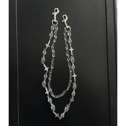 Jewelry 636Silver Cross Chain Wallet Chain, Gothic Punk Accessory Size ONE SIZE - 6 Thumbnail