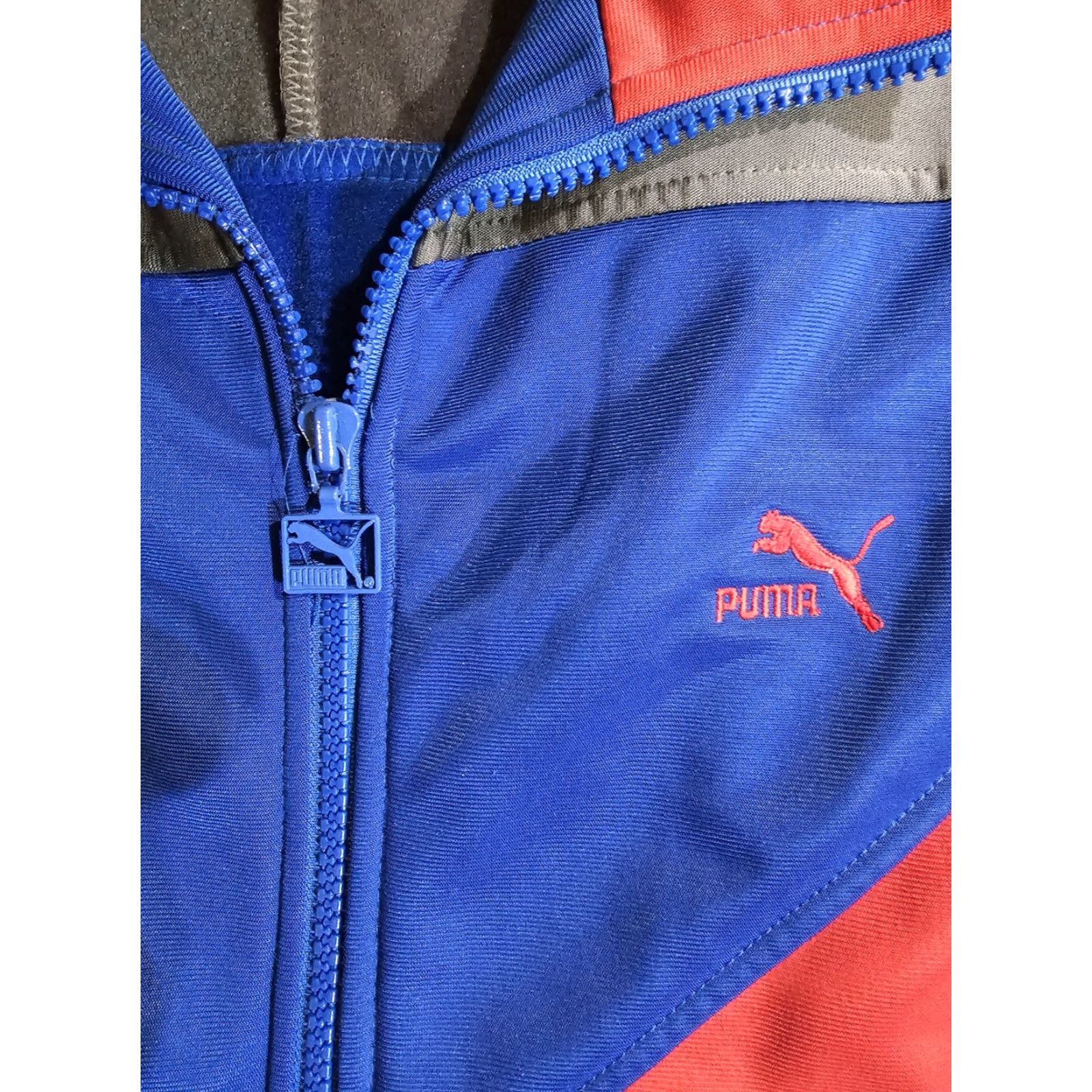 Puma VINTAGE PUMA Jacket Sports Track Style Full Zip Mens S Red White & Blue Geometric Logo Zipper Windbreaker 90s Theme Casual Size US S / EU 44-46 / 1 - 6 Thumbnail