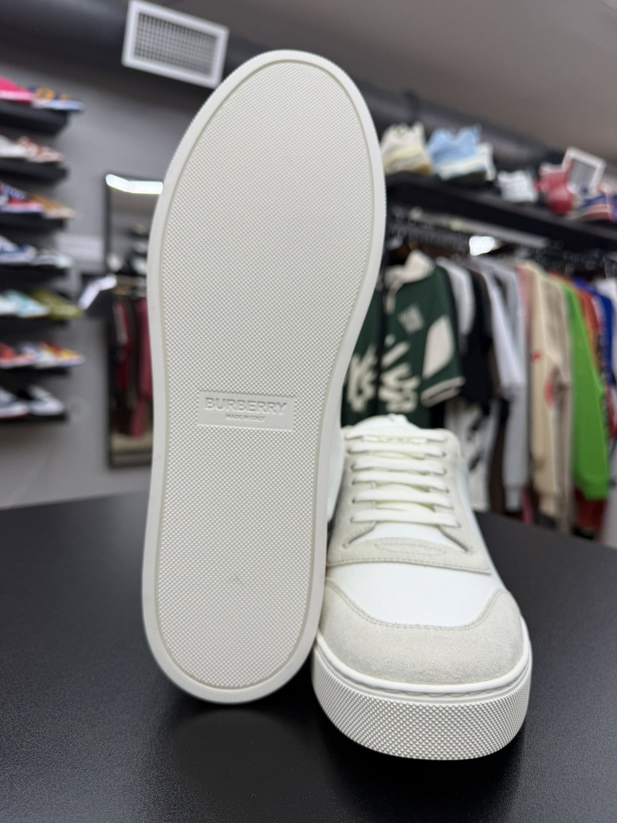 Burberry Size 12US/45EU - Burberry Leather Check Suede Low Tops Size US 12 / EU 45 - 10 Thumbnail