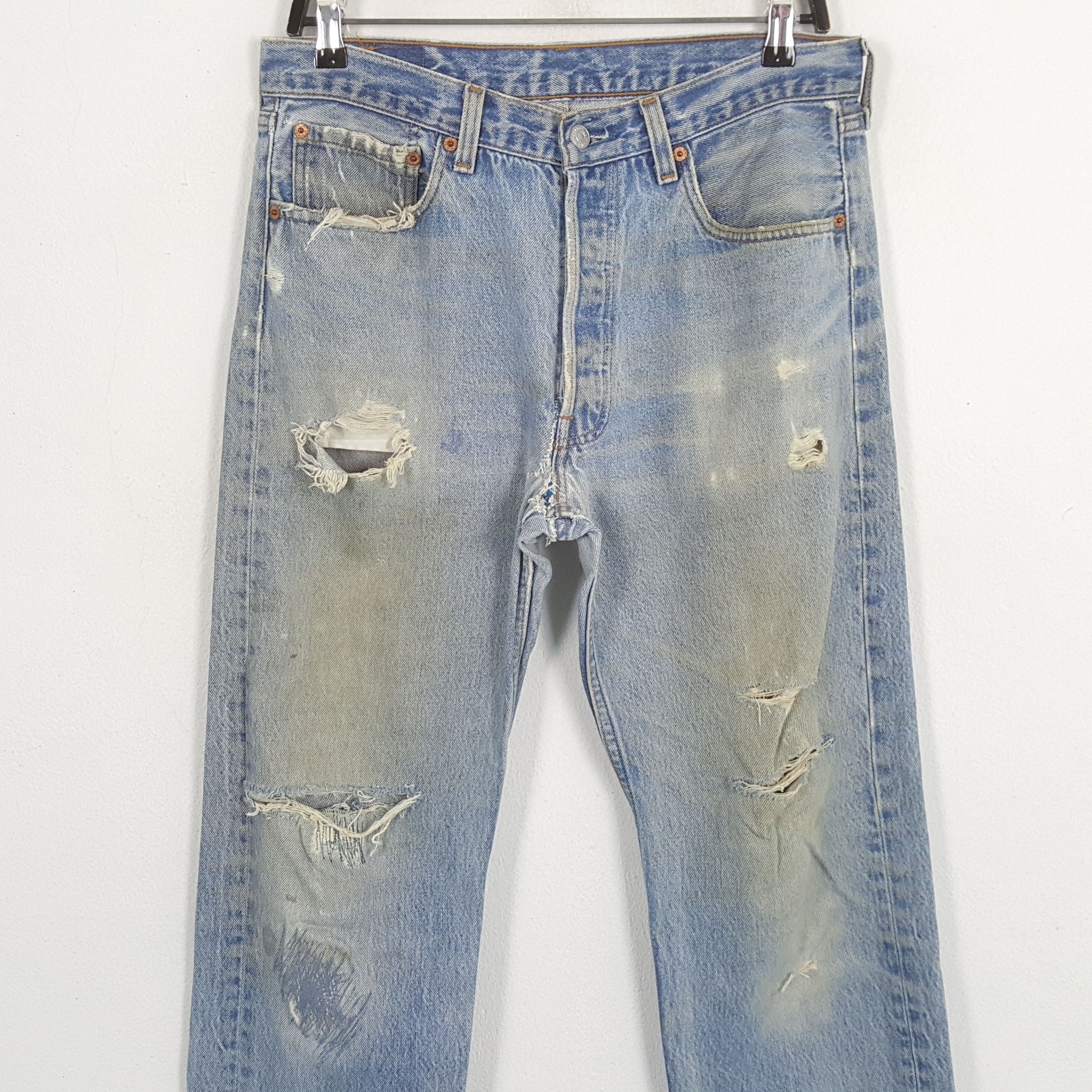 Levi's × Vintage LEVI'S 501 Daily Streetwear Style Distressed Jeans Size US 31 - 2 Thumbnail