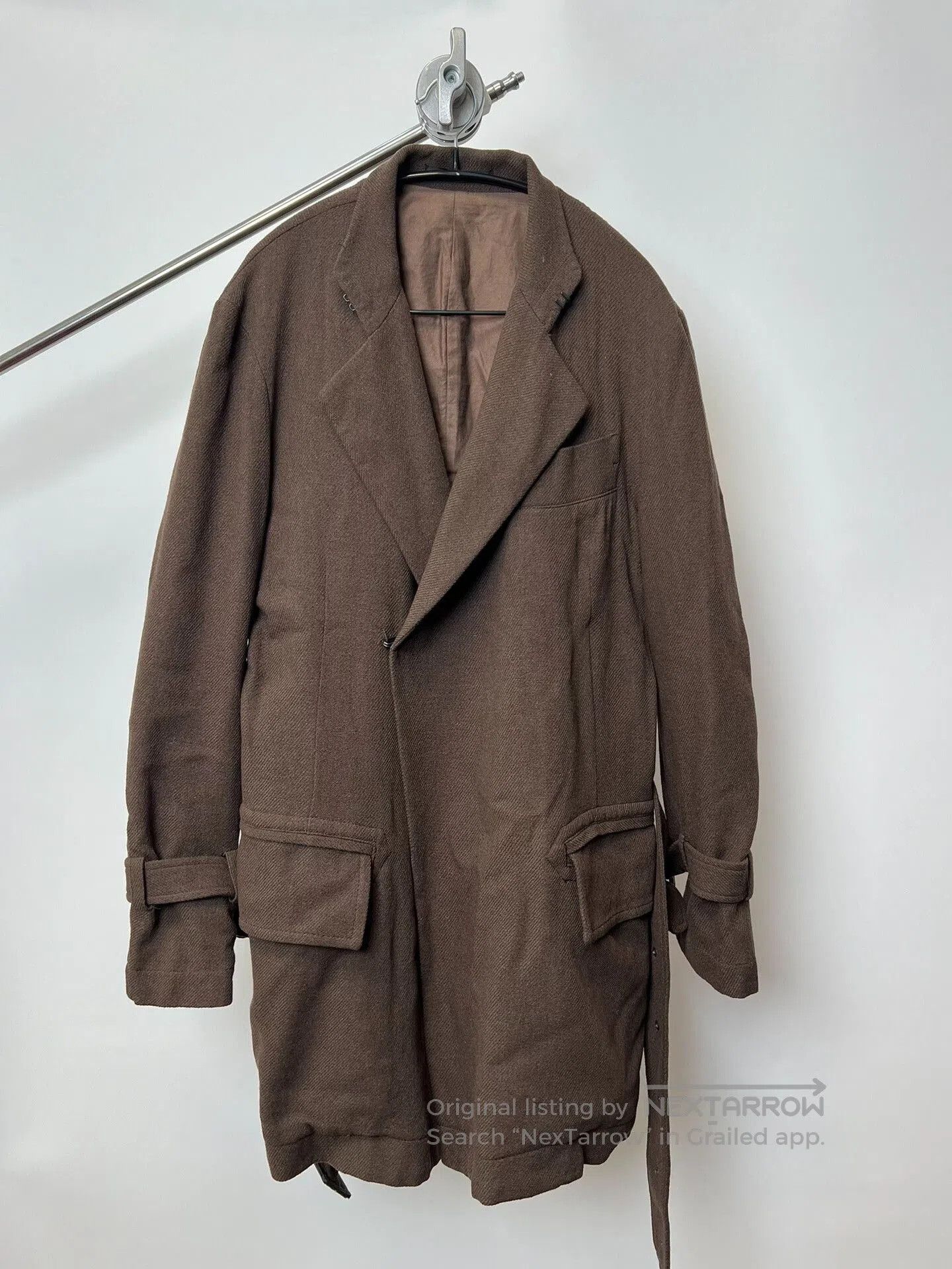 Yohji Yamamoto Adjustable Wool Blend Coat by Yohji Yamamoto. Size L / US 10 / IT 46 - 2 Thumbnail