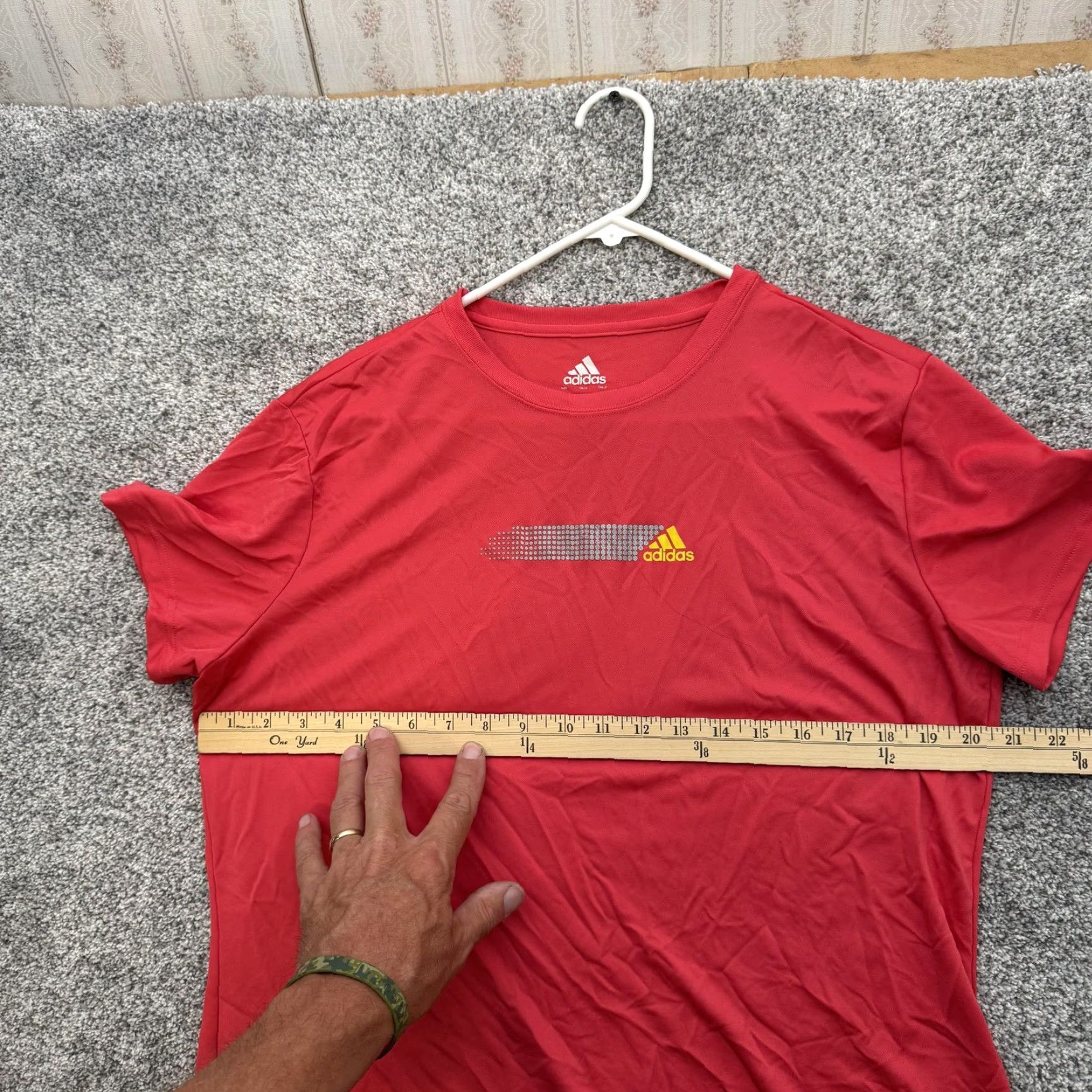 Adidas Adidas Shirt Mens XL Red Athletic Tee Performance Running Workout Lightweight Quick-Dry Breathable Crew Neck Short Sleeve T-Shirt Sports Size US XL / EU 56 / 4 - 3 Thumbnail