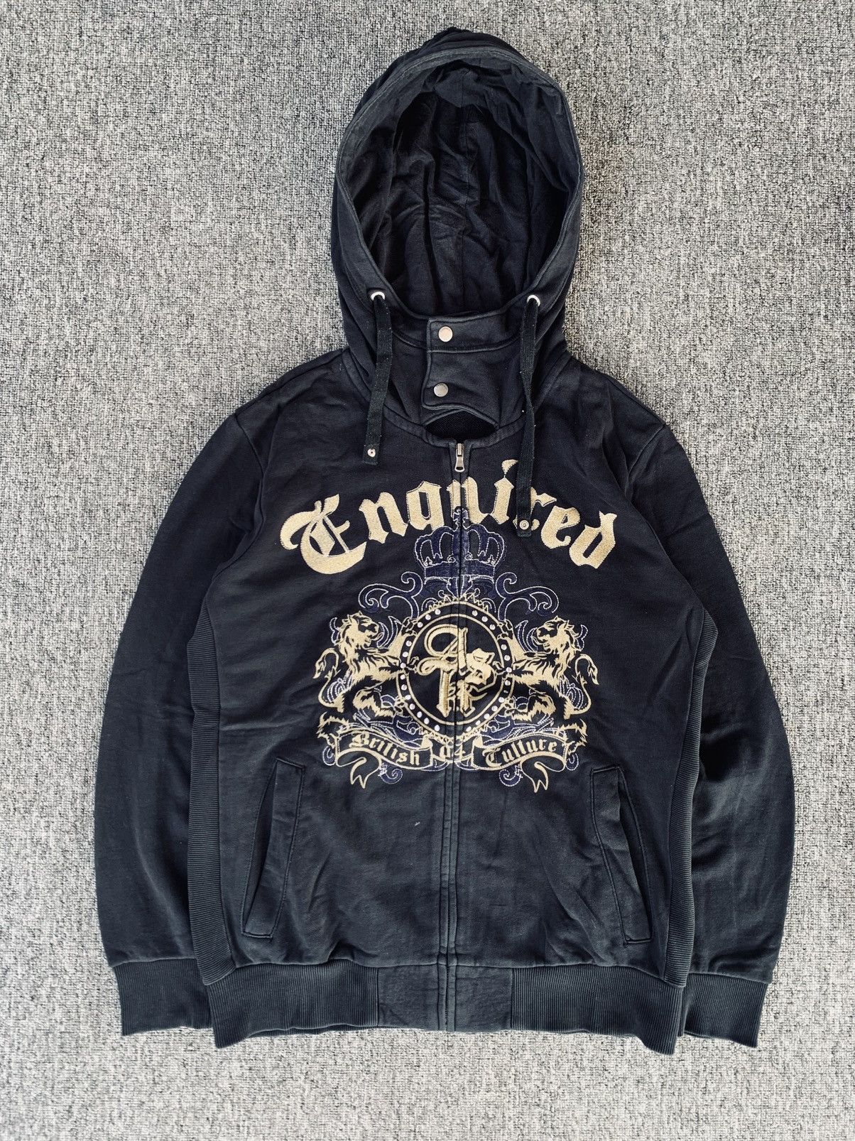 Japanese Brand Ask Enquired Mask Hoodie Distressed Poem Gothic Zip Jacket Size US L / EU 52-54 / 3 - 3 Thumbnail