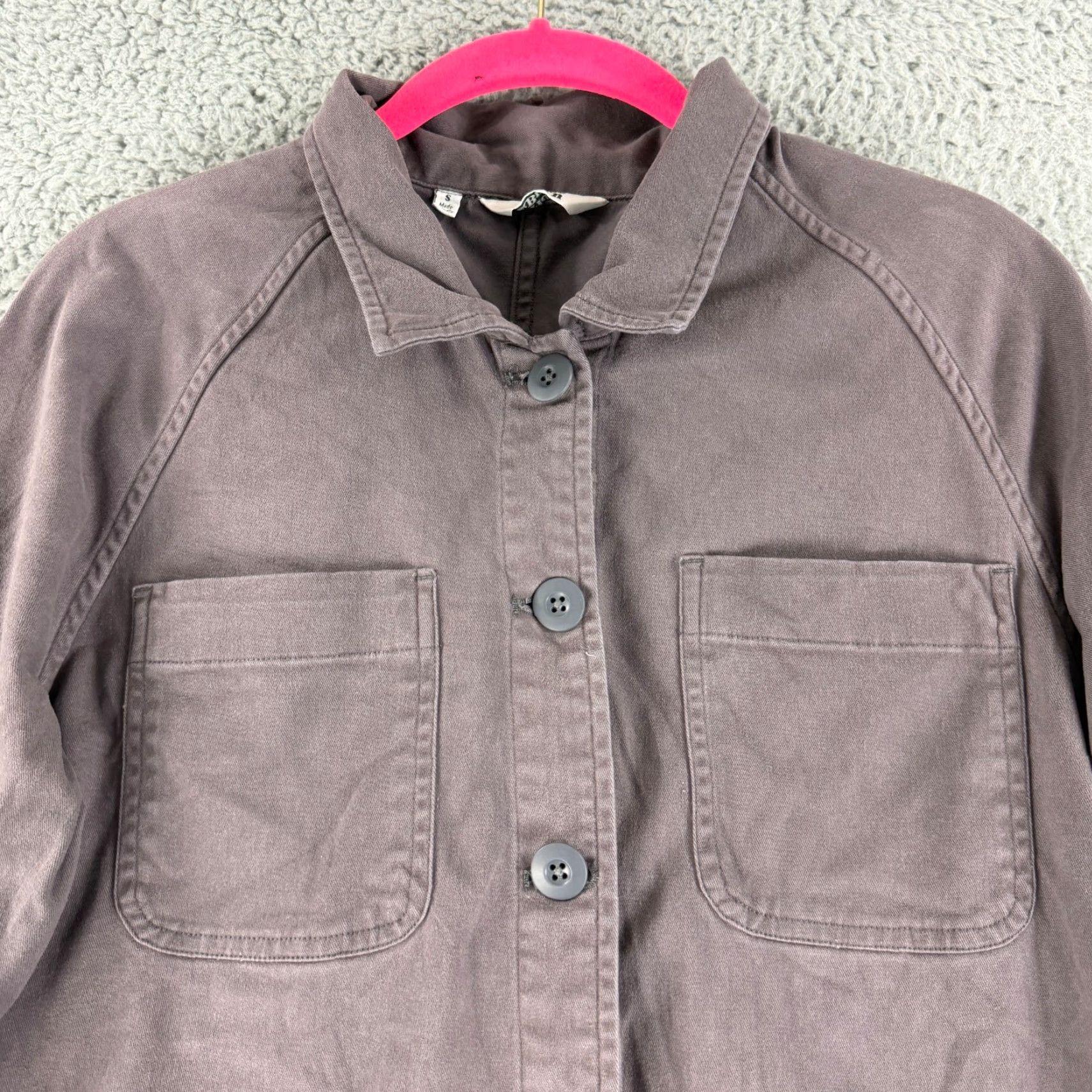 Vintage Bridge & Burn Boardman Work Jacket Womens Small Purple Button Front Long Sleeve Jacket Size S / US 4 / IT 40 - 2 Thumbnail