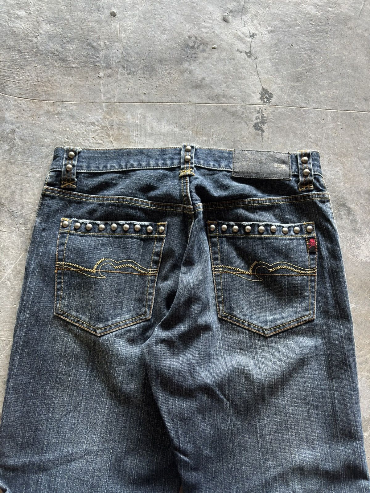 If Six Was Nine CUSTOM CULTURE distressed flare sashiko boro kapital style Size US 30 / EU 46 - 18 Thumbnail