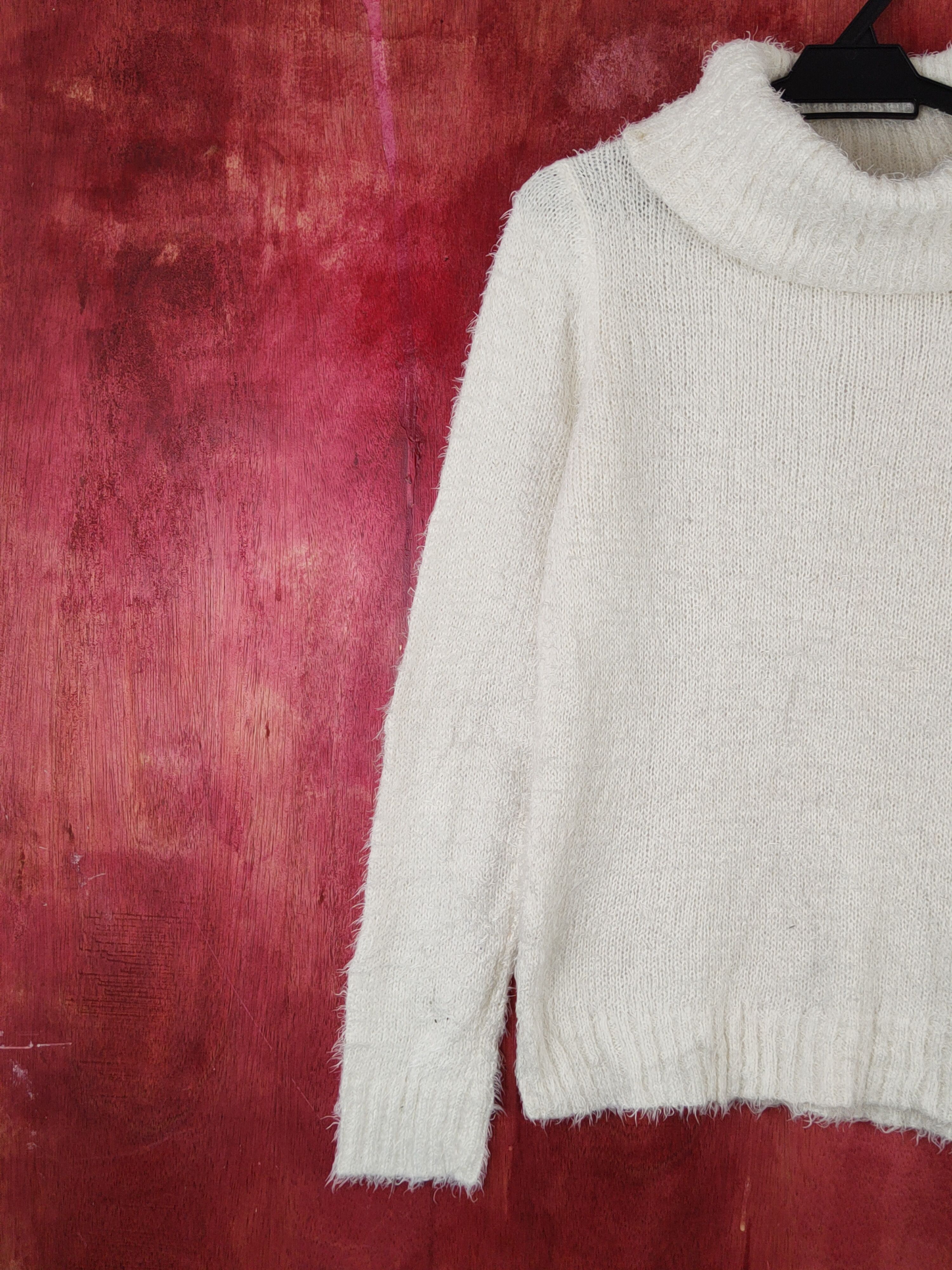 Japanese Brand SpiralGirl White Shag Shaggy Fur Mohair Knitwear #S1897 Size M / US 6-8 / IT 42-44 - 3 Thumbnail