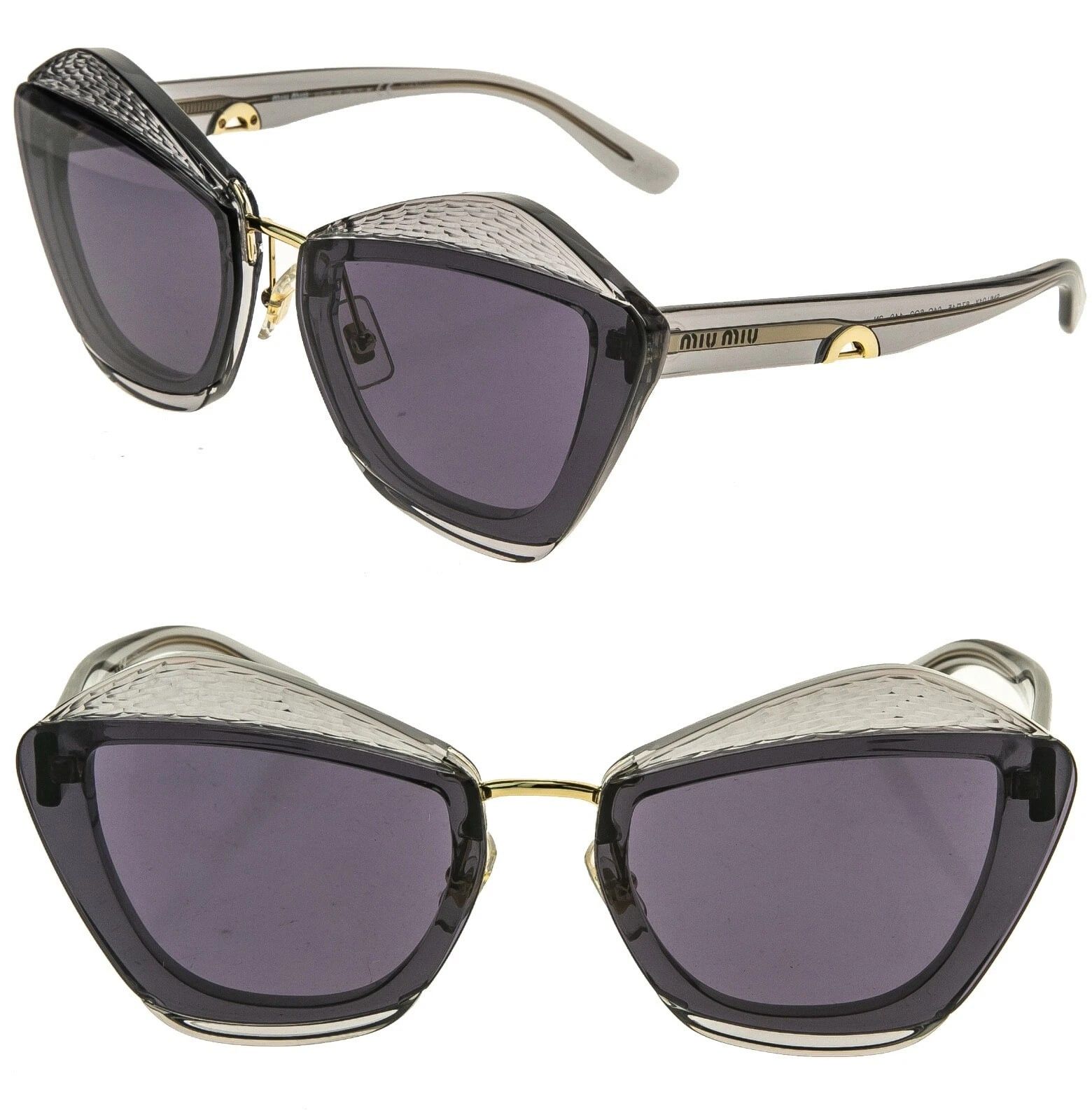 Miu Miu MIU MIU CHARM MU01XS Crystal Gray Geometric Luxury 01X 01XS Size ONE SIZE - 1 Thumbnail