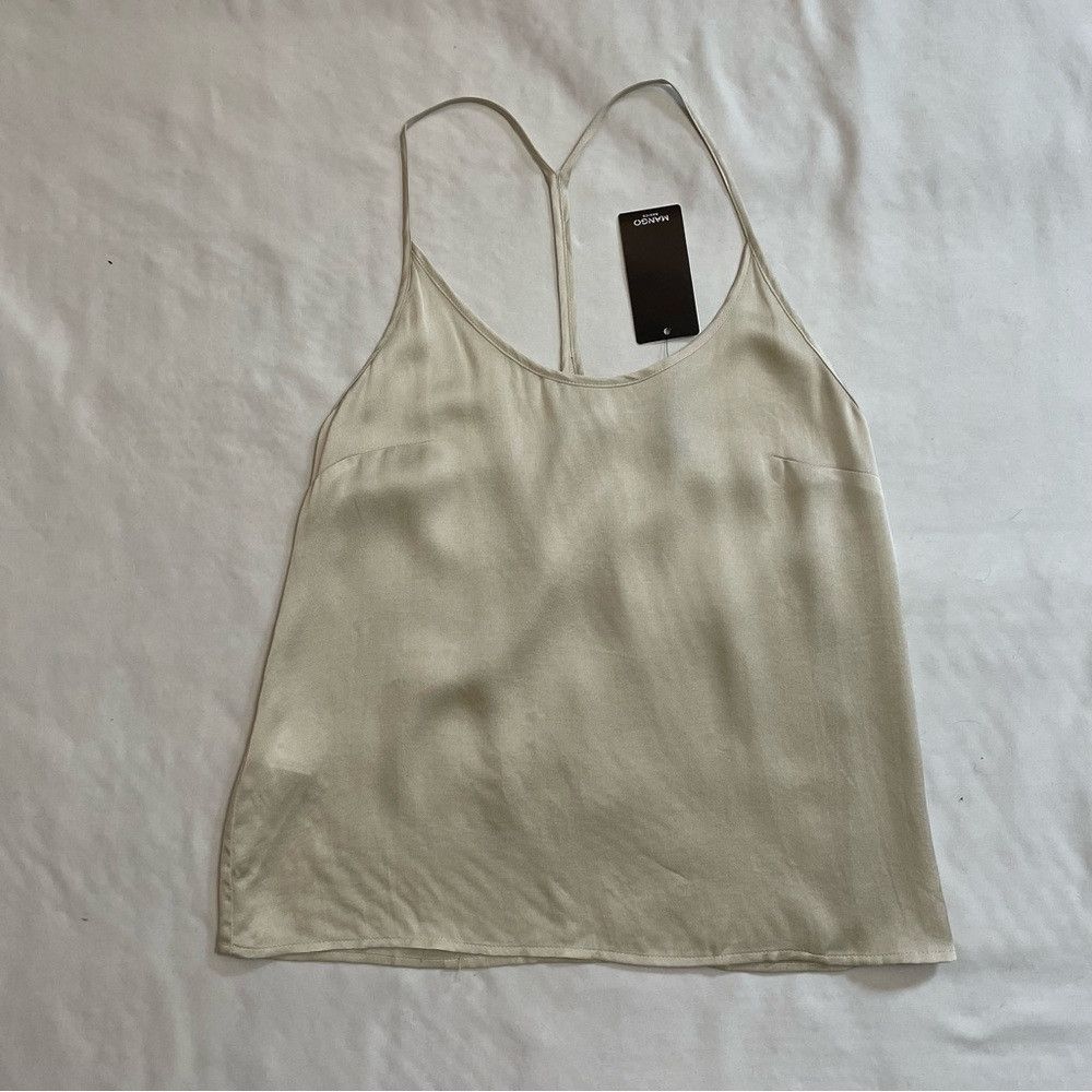 Mango MNG Mango Basics Beige Viscose Tank Top Camisole Size XS Size XS / US 0-2 / IT 36-38 - 8 Thumbnail