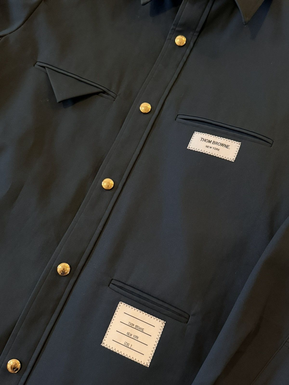 Thom Browne [NWT] Thom Browne Inside-Out Mackintosh Shirt Jacket - Navy Size US M / EU 48-50 / 2 - 3 Thumbnail