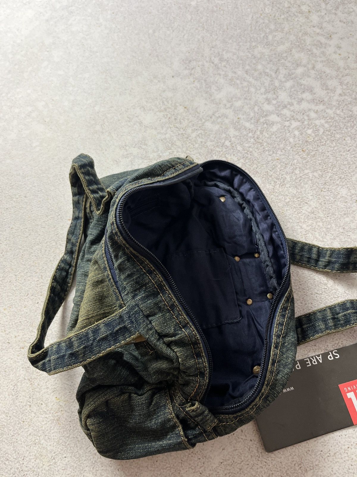 Diesel Vintage Diesel Shoulder Bag Distressed Denim Y2K Spare Parts Size ONE SIZE - 7 Thumbnail