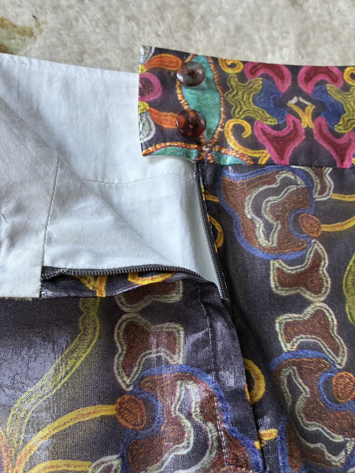 Issey Miyake Issey Miyake Archive SS2001 Runway Iridescent Jacquard Skirt Size 27" / US 4 / IT 40 - 13 Thumbnail