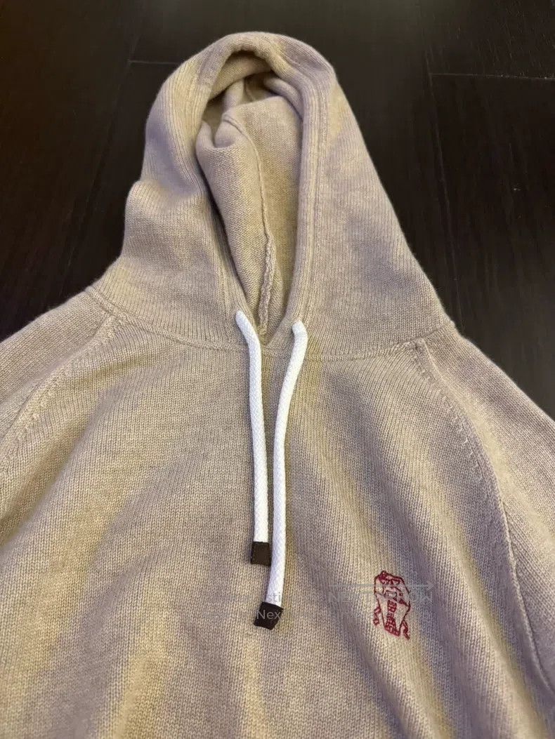 Brunello Cucinelli Brunello Cucinelli Logo Embroidered Cashmere Hooded Sweats Size US L / EU 52-54 / 3 - 3 Thumbnail