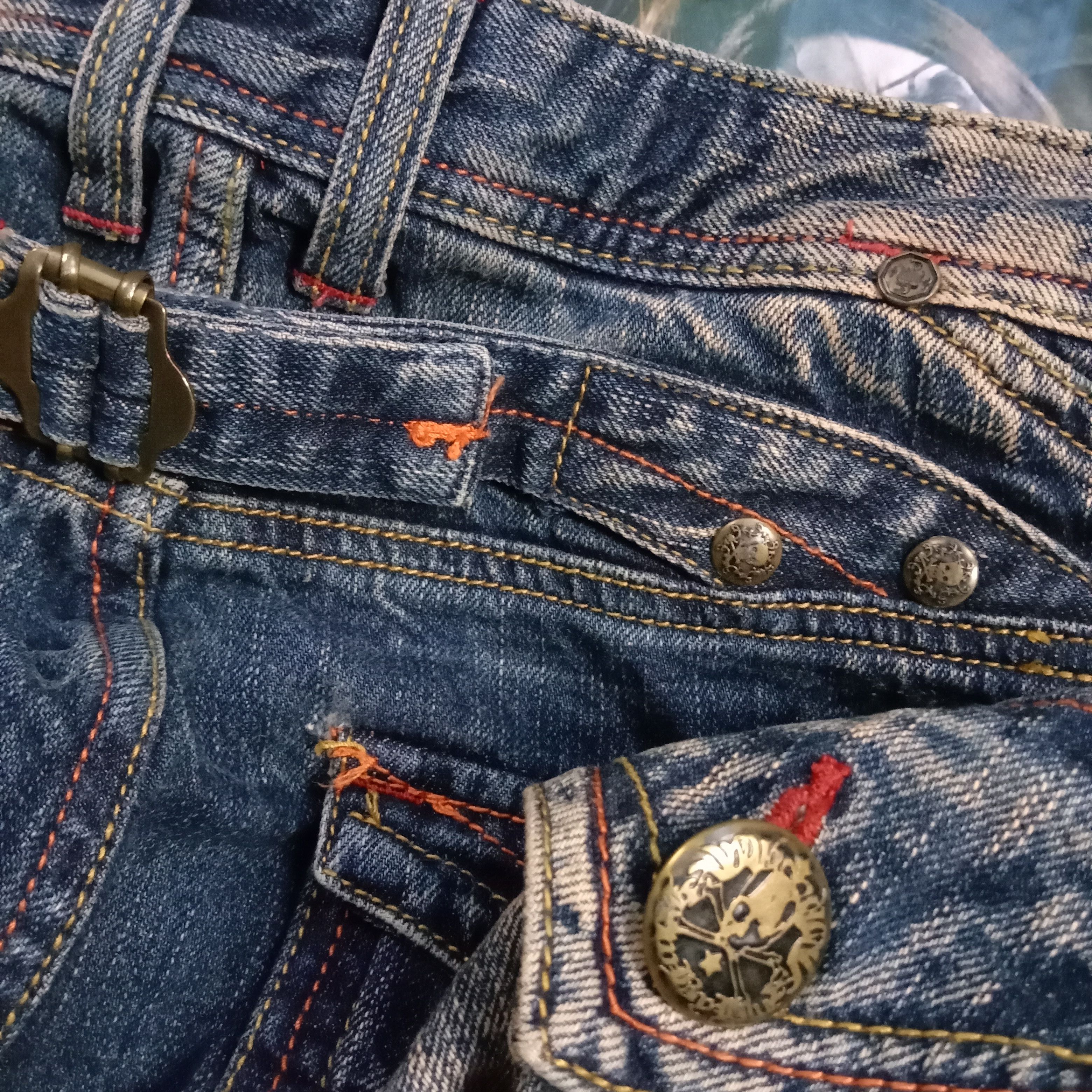Affliction × Tornado Mart 🇯🇵 Vintage Seditionaries Y2k Blue Rusty Buckle Denim Size US 33 - 8 Thumbnail