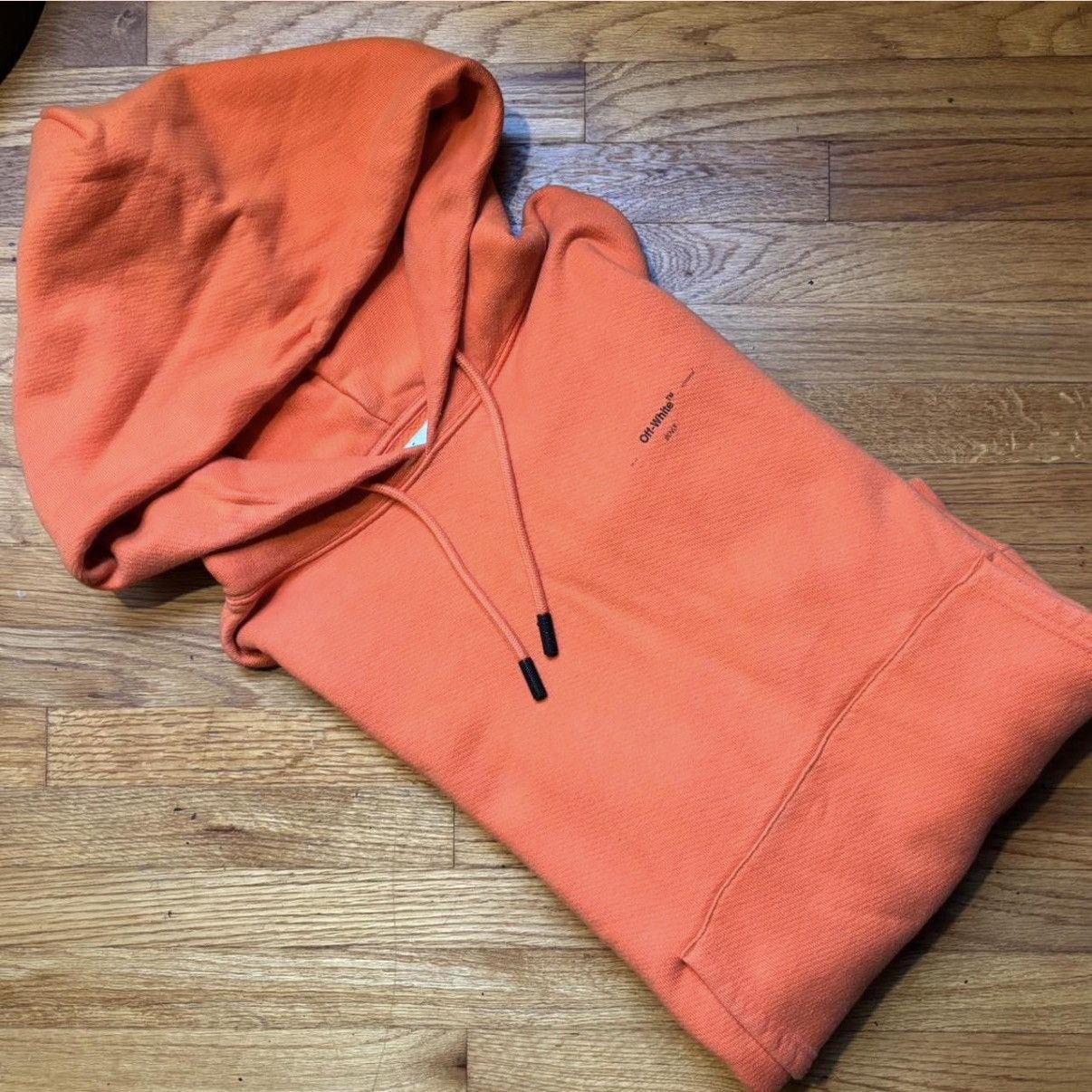 Off-White Orange Logo Hoodie - Large