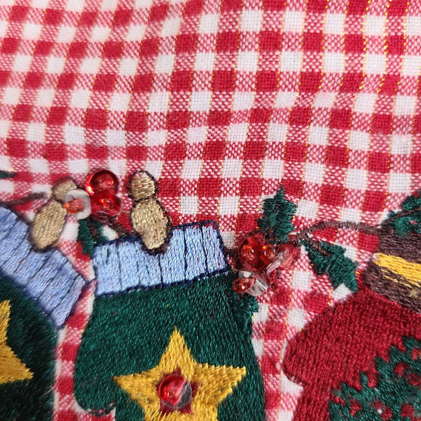 Vintage Bobbie Brooks Woman Red White Checked Christmas Mittens Butt Size XXL / US 16-18 / IT 52-54 - 6 Thumbnail