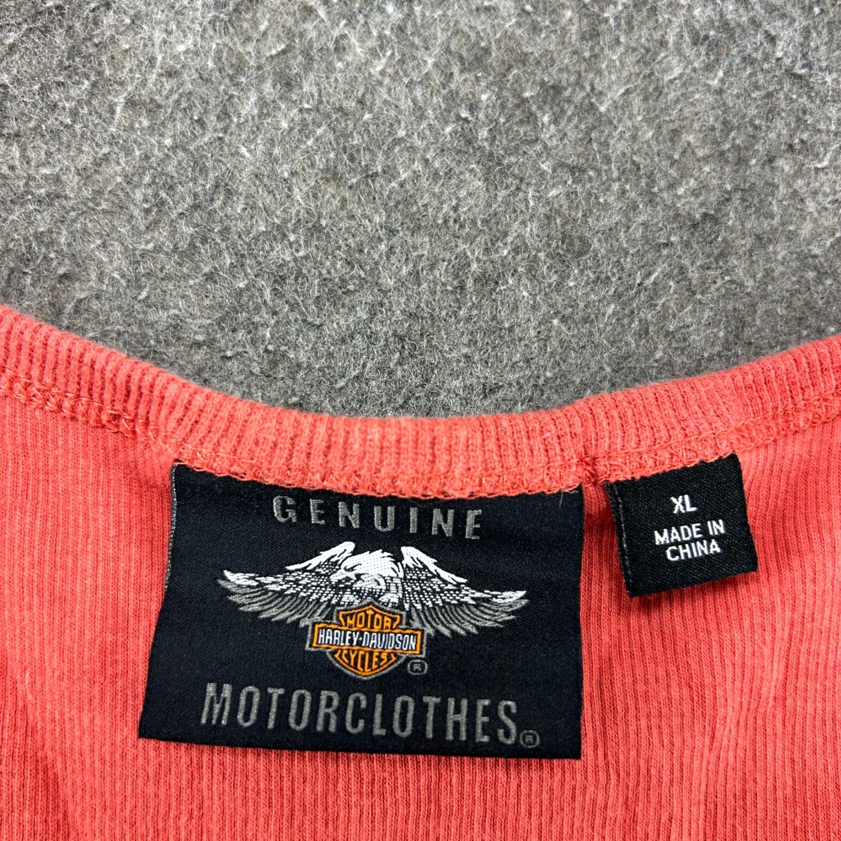 Harley Davidson VINTAGE Harley-Davidson Shirt Womens XL Orange Tank Top Cotton Knit Y2K Size XL / US 12-14 / IT 48-50 - 2 Thumbnail